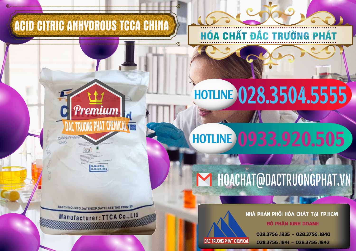 Đơn vị kinh doanh ( bán ) Acid Citric - Axit Citric Anhydrous TCCA Trung Quốc China - 0442 - Chuyên phân phối - nhập khẩu hóa chất tại TP.HCM - truongphat.vn