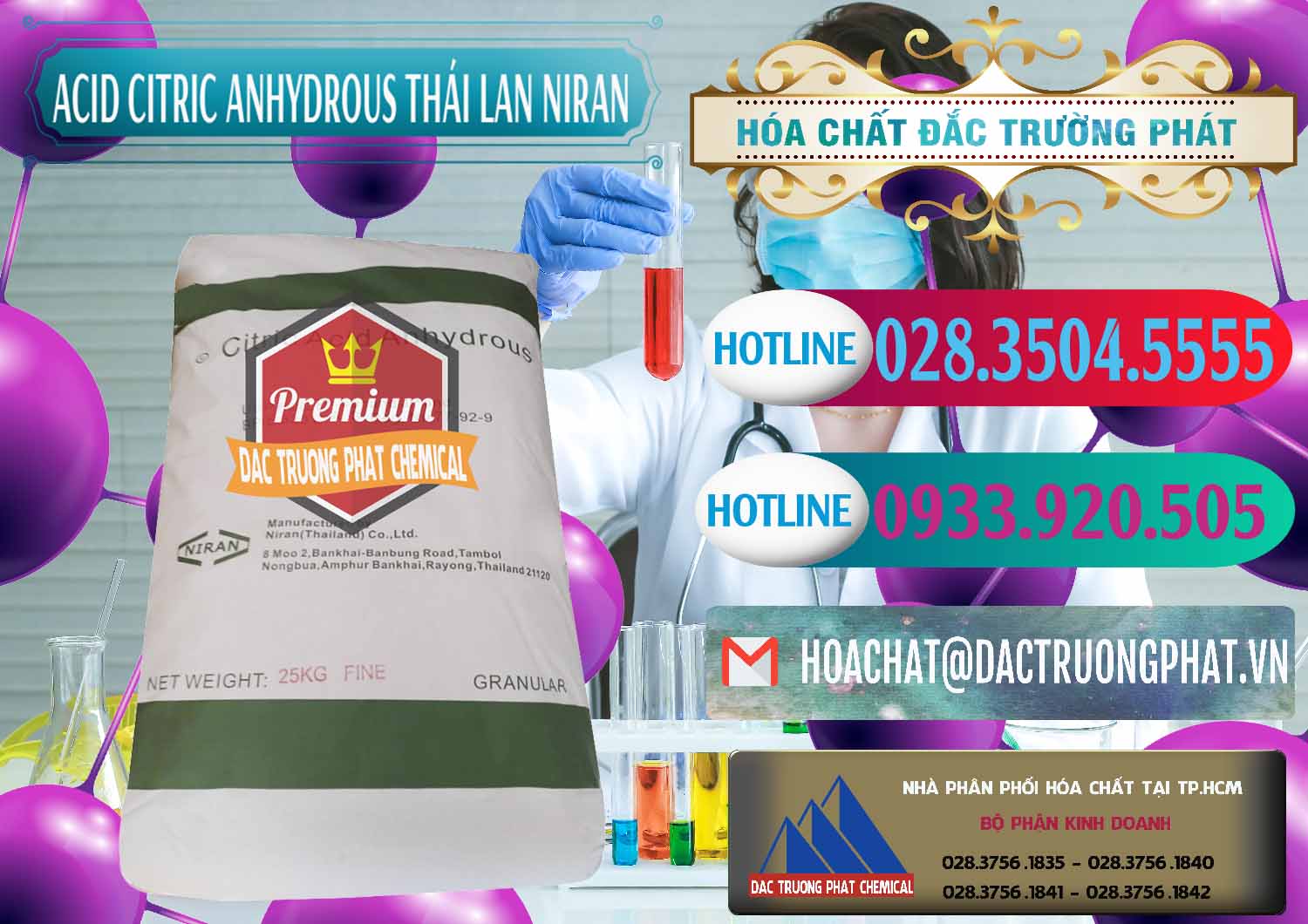 Nơi kinh doanh _ bán Acid Citric - Axit Citric Anhydrous - Thái Lan Niran - 0231 - Cty chuyên kinh doanh _ cung cấp hóa chất tại TP.HCM - truongphat.vn