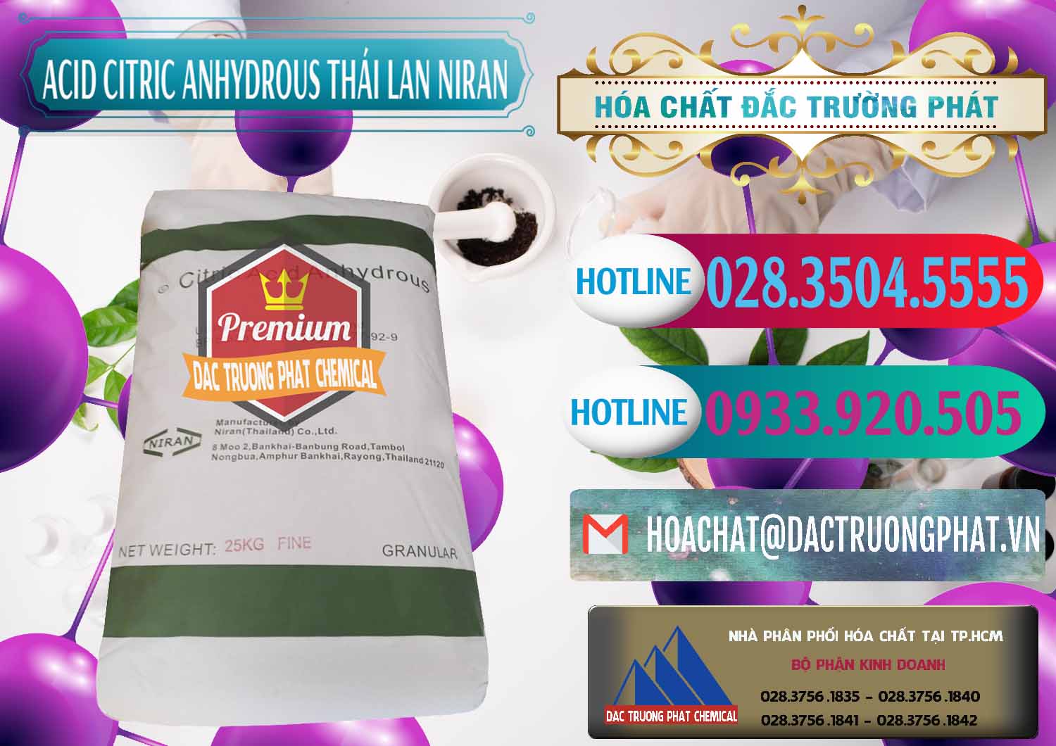 Nơi chuyên kinh doanh & bán Acid Citric - Axit Citric Anhydrous - Thái Lan Niran - 0231 - Công ty nhập khẩu ( cung cấp ) hóa chất tại TP.HCM - truongphat.vn