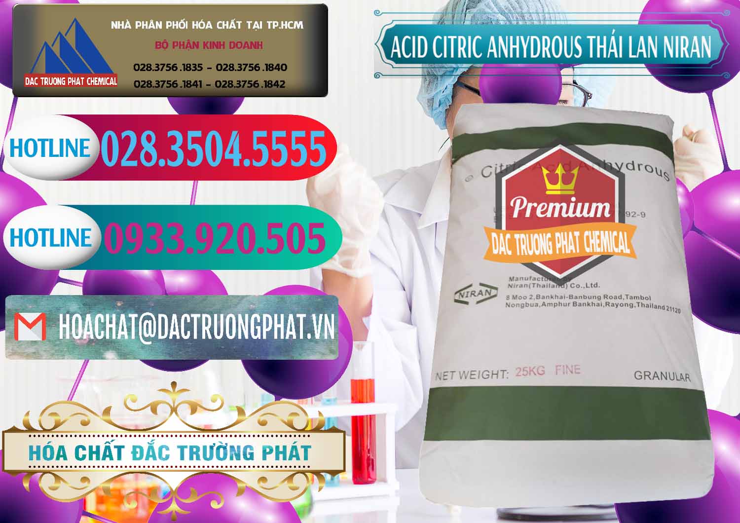 Cty cung cấp _ bán Acid Citric - Axit Citric Anhydrous - Thái Lan Niran - 0231 - Cty bán _ cung cấp hóa chất tại TP.HCM - truongphat.vn