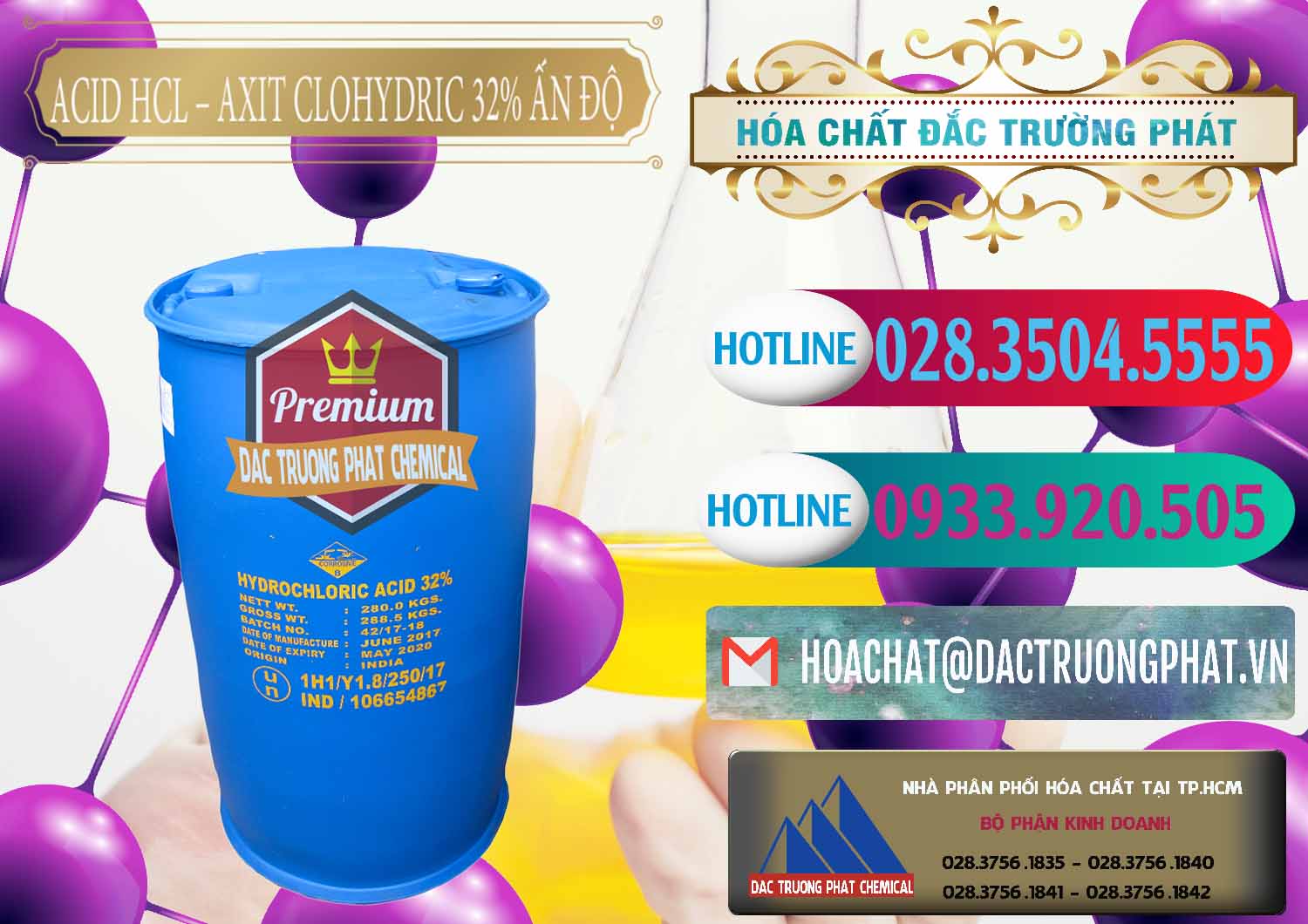 Công ty cung cấp - bán Acid HCL - Axit Cohidric 32% - 35% Ấn Độ India - 0010 - Đơn vị bán - phân phối hóa chất tại TP.HCM - truongphat.vn