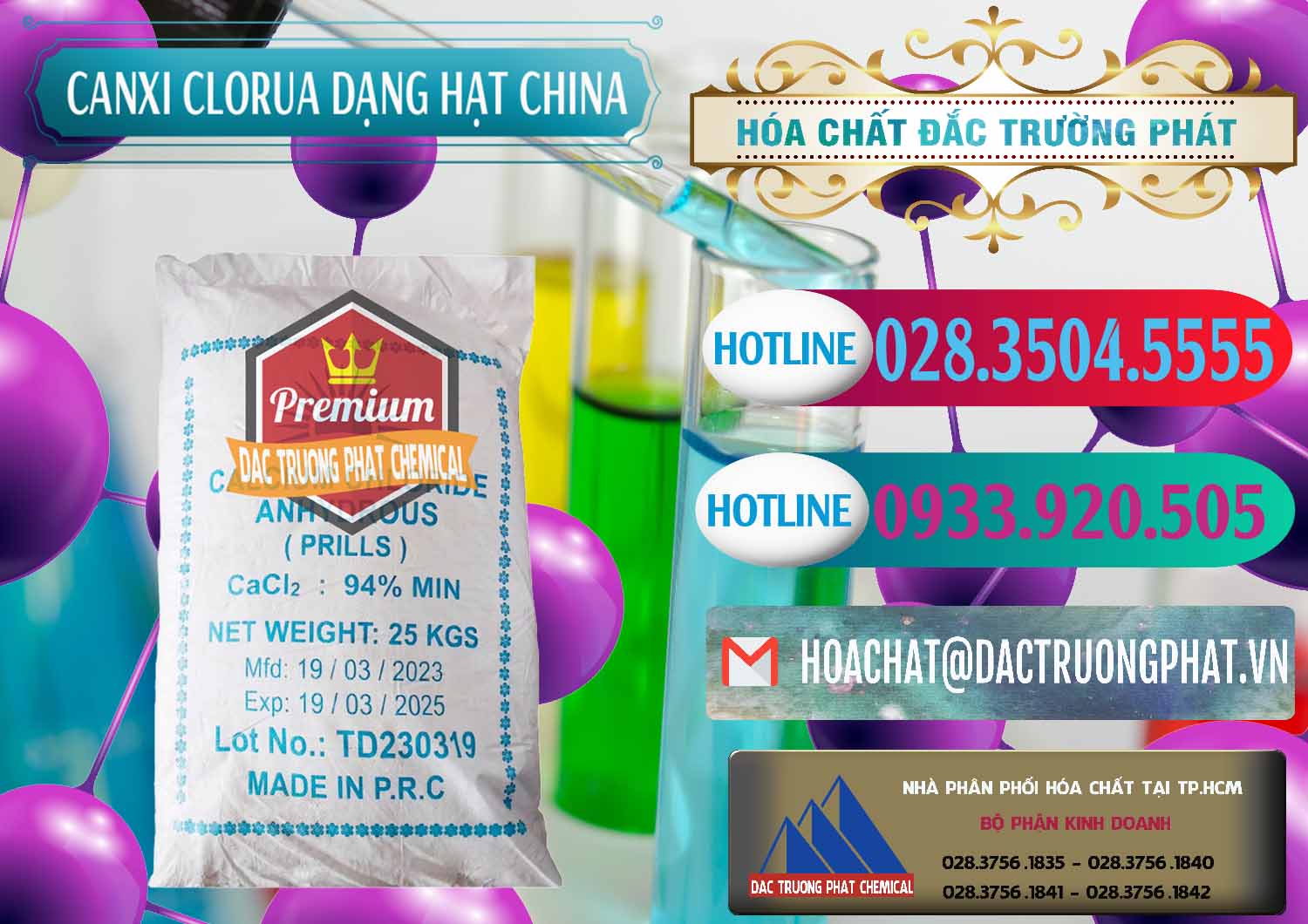 Nơi kinh doanh _ bán CaCl2 – Canxi Clorua 94% Dạng Hạt Trung Quốc China - 0373 - Chuyên bán và cung cấp hóa chất tại TP.HCM - truongphat.vn