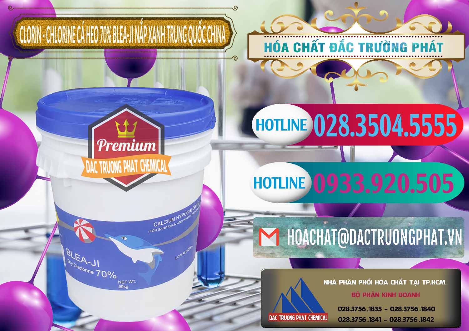 Cty chuyên cung ứng và bán Clorin - Chlorine Cá Heo 70% Cá Heo Blea-Ji Thùng Tròn Nắp Xanh Trung Quốc China - 0208 - Đơn vị cung cấp & bán hóa chất tại TP.HCM - truongphat.vn
