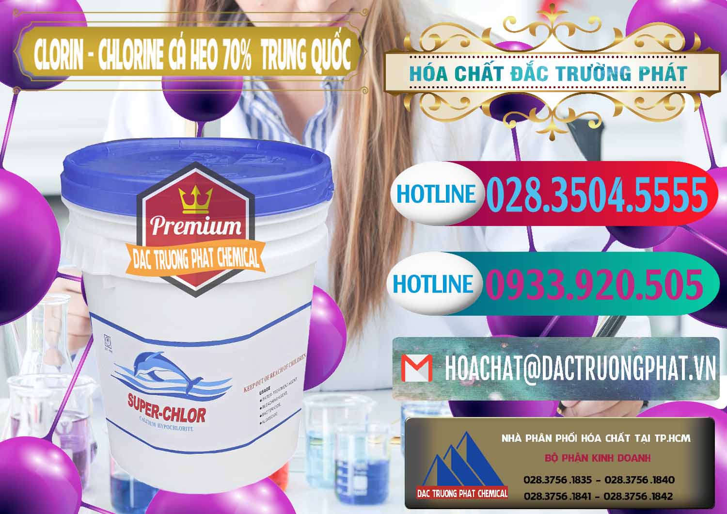 Đơn vị cung cấp & bán Clorin - Chlorine Cá Heo 70% Super Chlor Nắp Xanh Trung Quốc China - 0209 - Nơi chuyên phân phối ( kinh doanh ) hóa chất tại TP.HCM - truongphat.vn