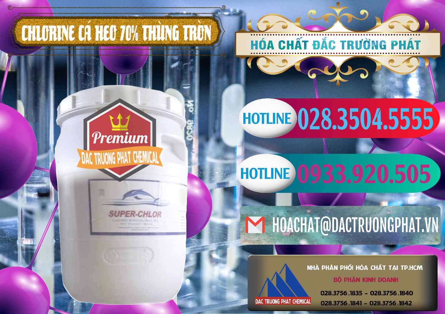 Đơn vị chuyên cung cấp & bán Clorin - Chlorine Cá Heo 70% Super Chlor Thùng Tròn Nắp Trắng Trung Quốc China - 0239 - Nhà phân phối ( kinh doanh ) hóa chất tại TP.HCM - truongphat.vn