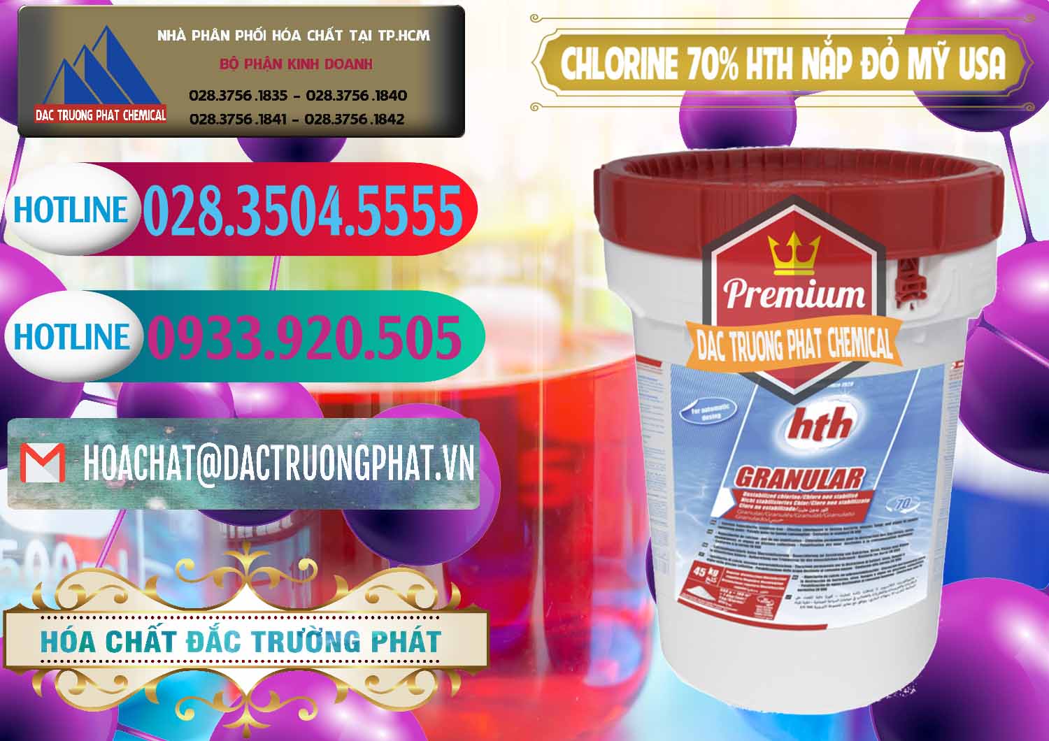 Công ty bán - phân phối Clorin – Chlorine 70% HTH Nắp Đỏ Mỹ Usa - 0244 - Cty cung cấp - phân phối hóa chất tại TP.HCM - truongphat.vn