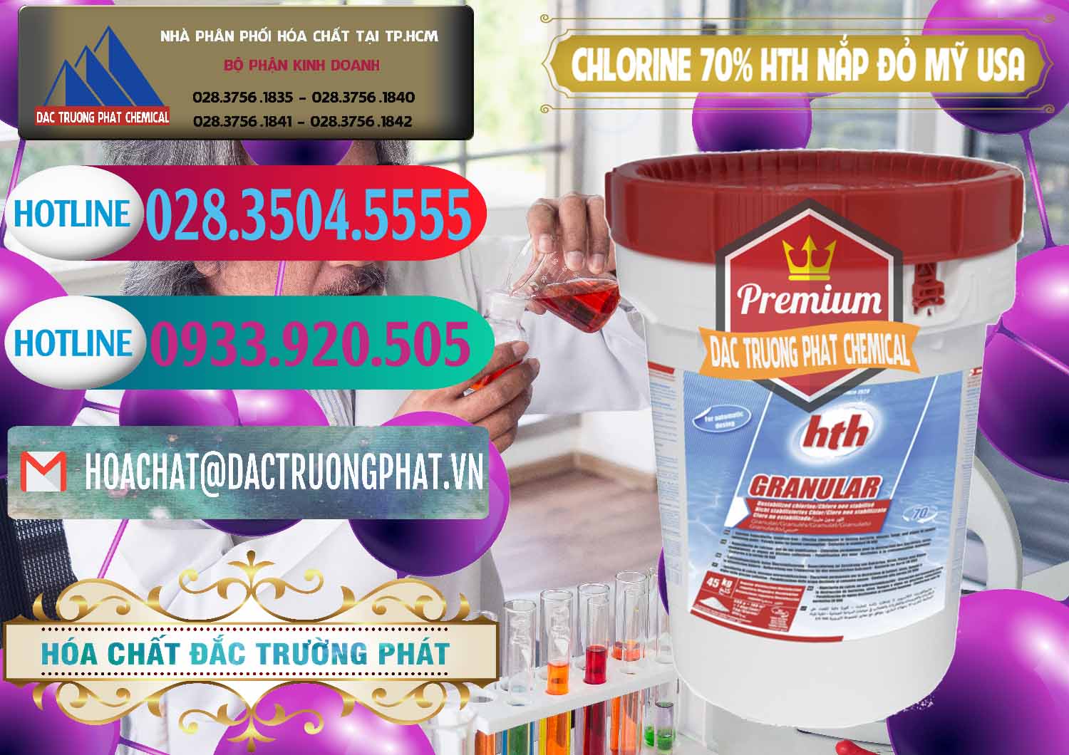 Công ty bán ( cung ứng ) Clorin – Chlorine 70% HTH Nắp Đỏ Mỹ Usa - 0244 - Cung cấp ( bán ) hóa chất tại TP.HCM - truongphat.vn