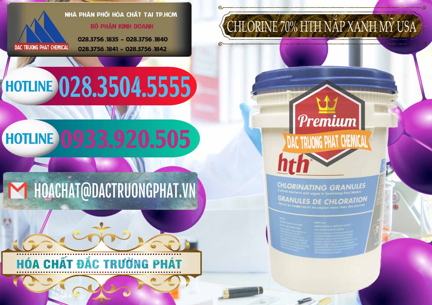Cty cung ứng - bán Clorin – Chlorine 70% HTH Nắp Xanh Mỹ Usa - 0245 - Đơn vị chuyên kinh doanh ( phân phối ) hóa chất tại TP.HCM - truongphat.vn