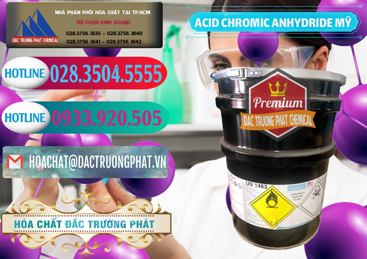 Chuyên nhập khẩu ( bán ) Acid Chromic Anhydride - Cromic CRO3 USA Mỹ - 0364 - Nơi chuyên cung ứng ( phân phối ) hóa chất tại TP.HCM - truongphat.vn