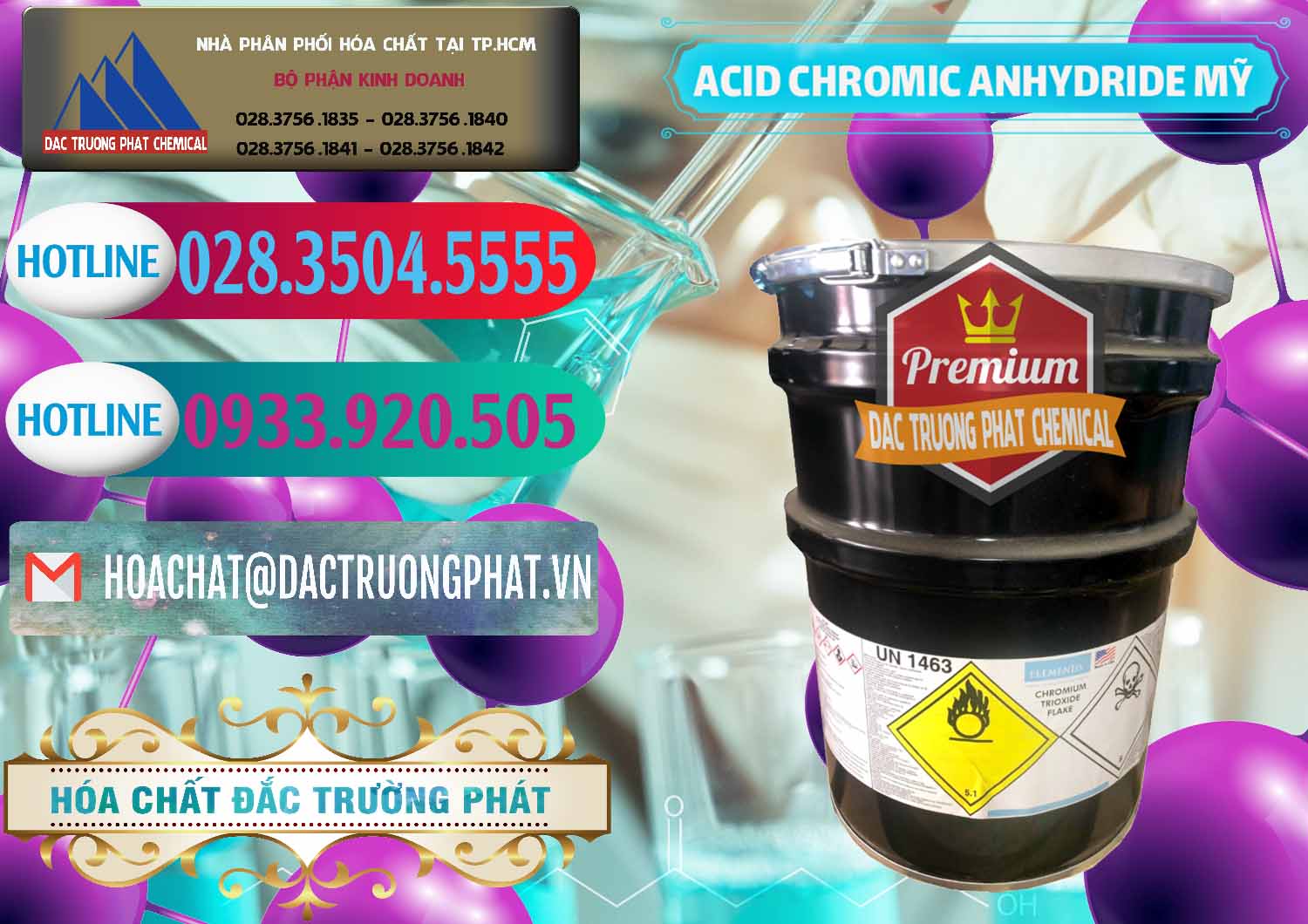 Cty chuyên bán và phân phối Acid Chromic Anhydride - Cromic CRO3 USA Mỹ - 0364 - Nhà nhập khẩu & cung cấp hóa chất tại TP.HCM - truongphat.vn