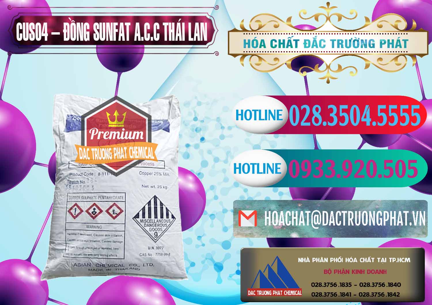 Phân phối _ bán CuSO4 – Đồng Sunfat A.C.C Thái Lan - 0249 - Kinh doanh _ cung cấp hóa chất tại TP.HCM - truongphat.vn