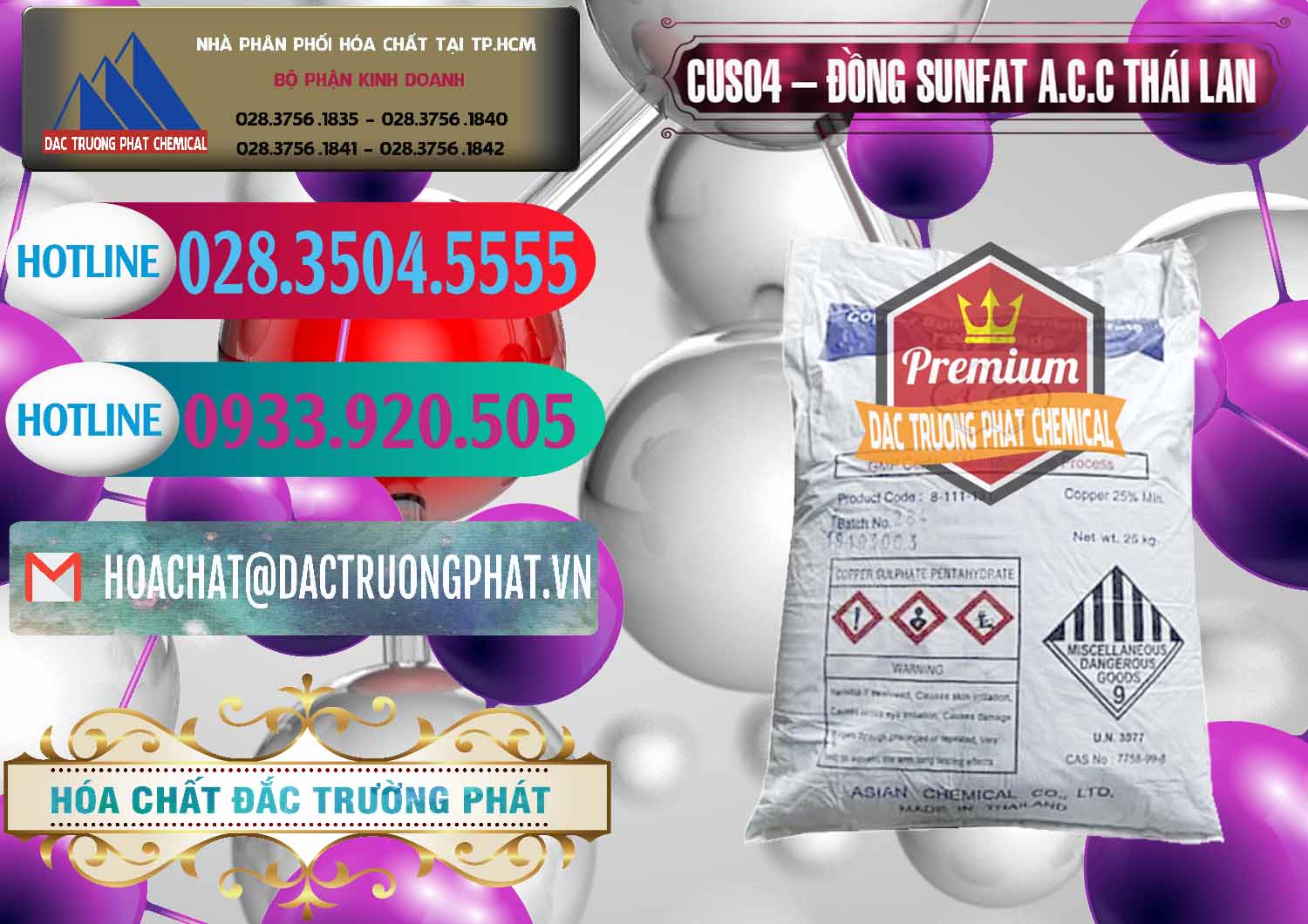 Chuyên kinh doanh ( bán ) CuSO4 – Đồng Sunfat A.C.C Thái Lan - 0249 - Công ty cung cấp và phân phối hóa chất tại TP.HCM - truongphat.vn