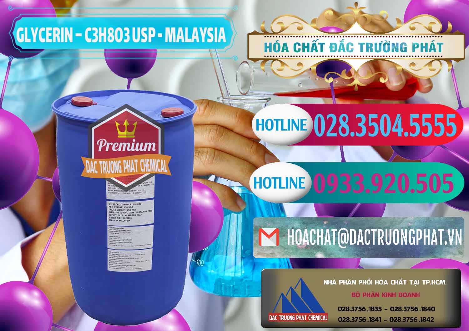 Bán - cung ứng Glycerin – C3H8O3 USP Malaysia - 0233 - Đơn vị kinh doanh ( cung cấp ) hóa chất tại TP.HCM - truongphat.vn