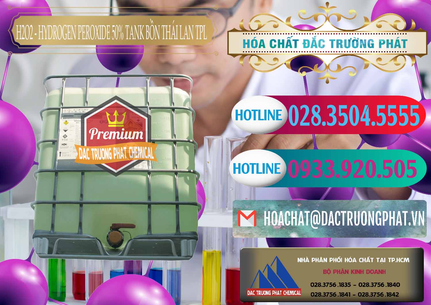 Đơn vị phân phối Œ bán H2O2 Lỏng Þ H2O2 50% Tank IBC Bồn Thái Lan TPL Cty chuyên nhập khẩu ( bán ) H2O2 - Hydrogen Peroxide 50% Tank IBC Bồn Thái Lan TPL - 0073 - Cty phân phối _ nhập khẩu hóa chất tại TP.HCM - truongphat.vn