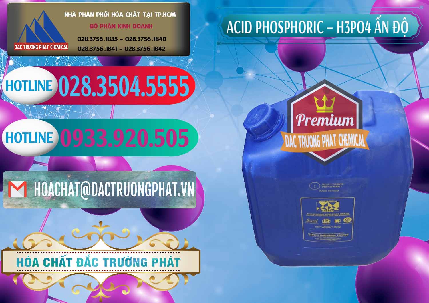 Nơi chuyên phân phối - bán Axit Phosphoric H3PO4 85% Ấn Độ - 0350 - Cty chuyên cung cấp - bán hóa chất tại TP.HCM - truongphat.vn