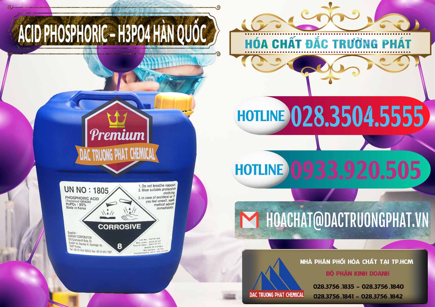 Nơi chuyên bán _ cung ứng Acid Phosphoric – H3PO4 85% Can Xanh Hàn Quốc Korea - 0016 - Nhà phân phối - kinh doanh hóa chất tại TP.HCM - truongphat.vn
