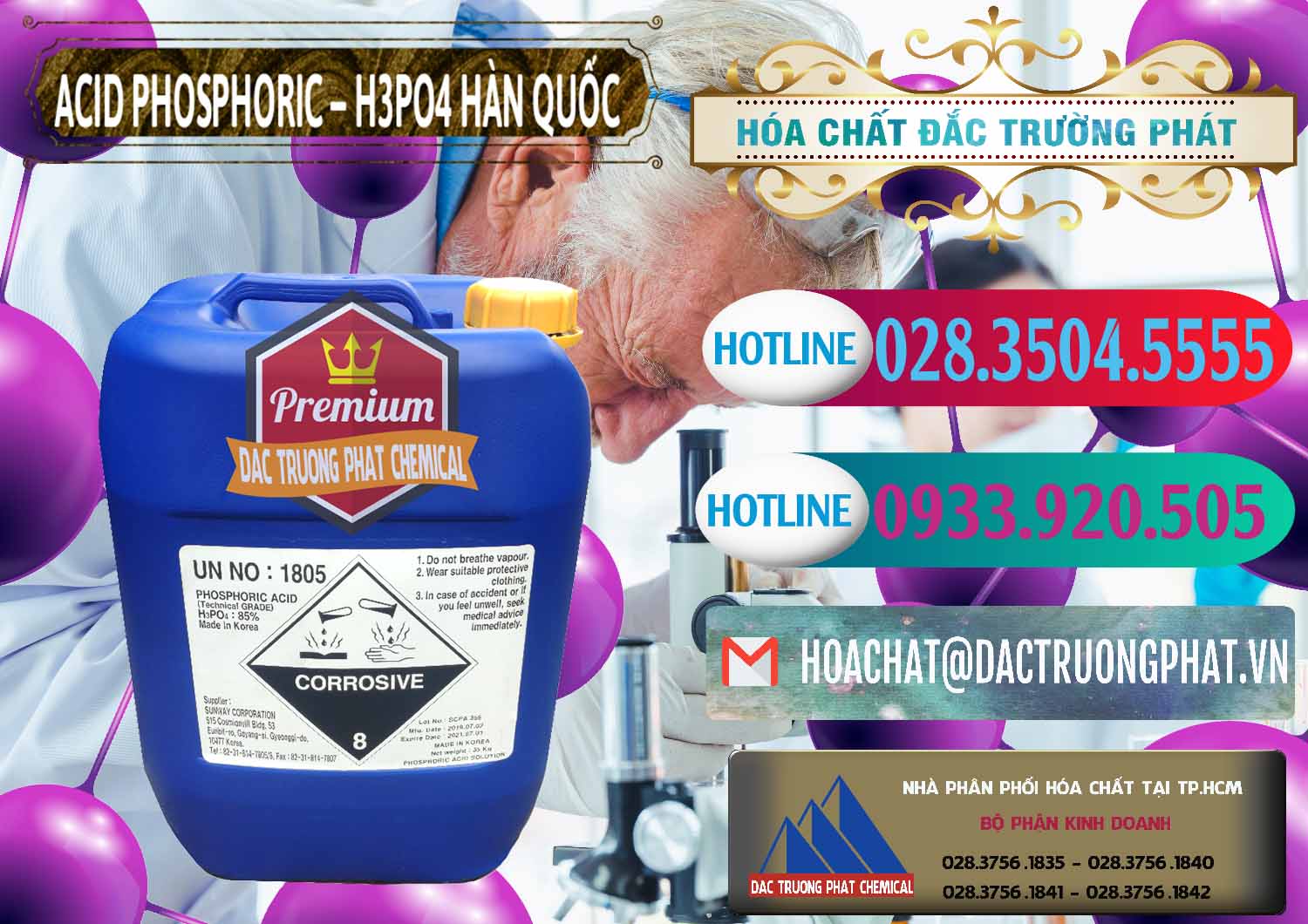 Nơi bán ( cung ứng ) Acid Phosphoric – H3PO4 85% Can Xanh Hàn Quốc Korea - 0016 - Cty cung cấp - nhập khẩu hóa chất tại TP.HCM - truongphat.vn