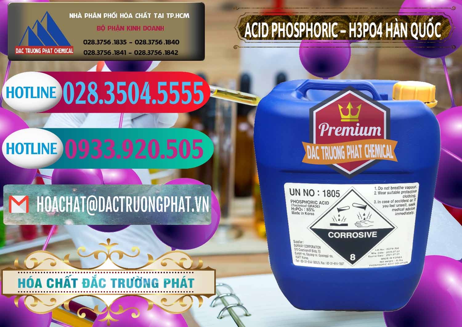 Công ty chuyên cung ứng - bán Acid Phosphoric – H3PO4 85% Can Xanh Hàn Quốc Korea - 0016 - Cty phân phối và bán hóa chất tại TP.HCM - truongphat.vn