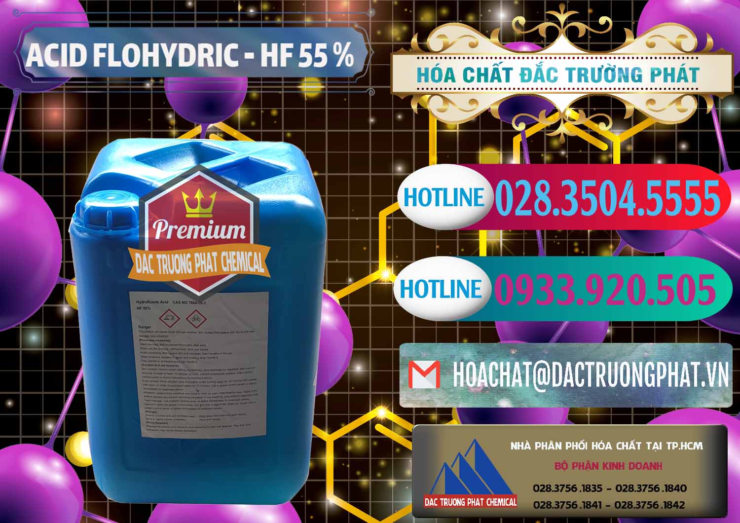 Cty cung cấp và bán Axit HF - Acid HF 55% Can Xanh Trung Quốc China - 0080 - Đơn vị phân phối - bán hóa chất tại TP.HCM - truongphat.vn