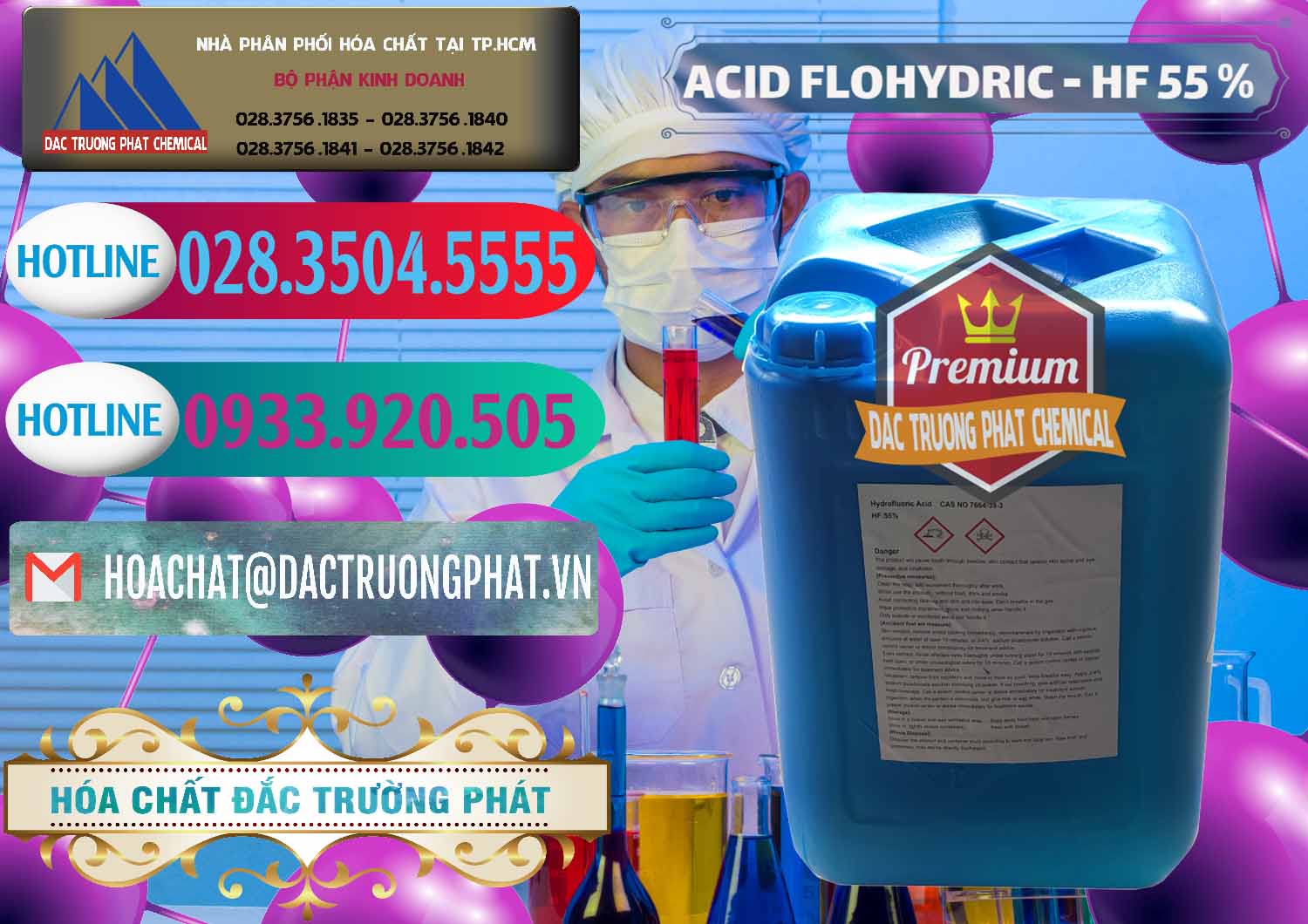 Nơi chuyên kinh doanh _ bán Axit HF - Acid HF 55% Can Xanh Trung Quốc China - 0080 - Nhà cung ứng và phân phối hóa chất tại TP.HCM - truongphat.vn