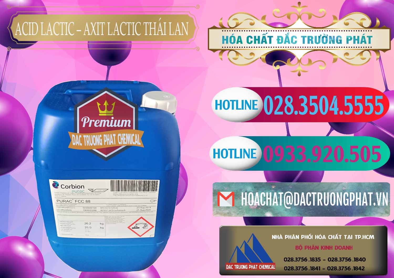 Nhà cung ứng & bán Acid Lactic – Axit Lactic Thái Lan Purac FCC 88 - 0012 - Nơi chuyên cung cấp _ kinh doanh hóa chất tại TP.HCM - truongphat.vn