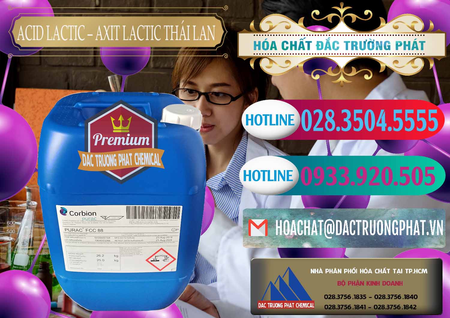 Cty chuyên bán và cung ứng Acid Lactic – Axit Lactic Thái Lan Purac FCC 88 - 0012 - Công ty cung cấp ( phân phối ) hóa chất tại TP.HCM - truongphat.vn