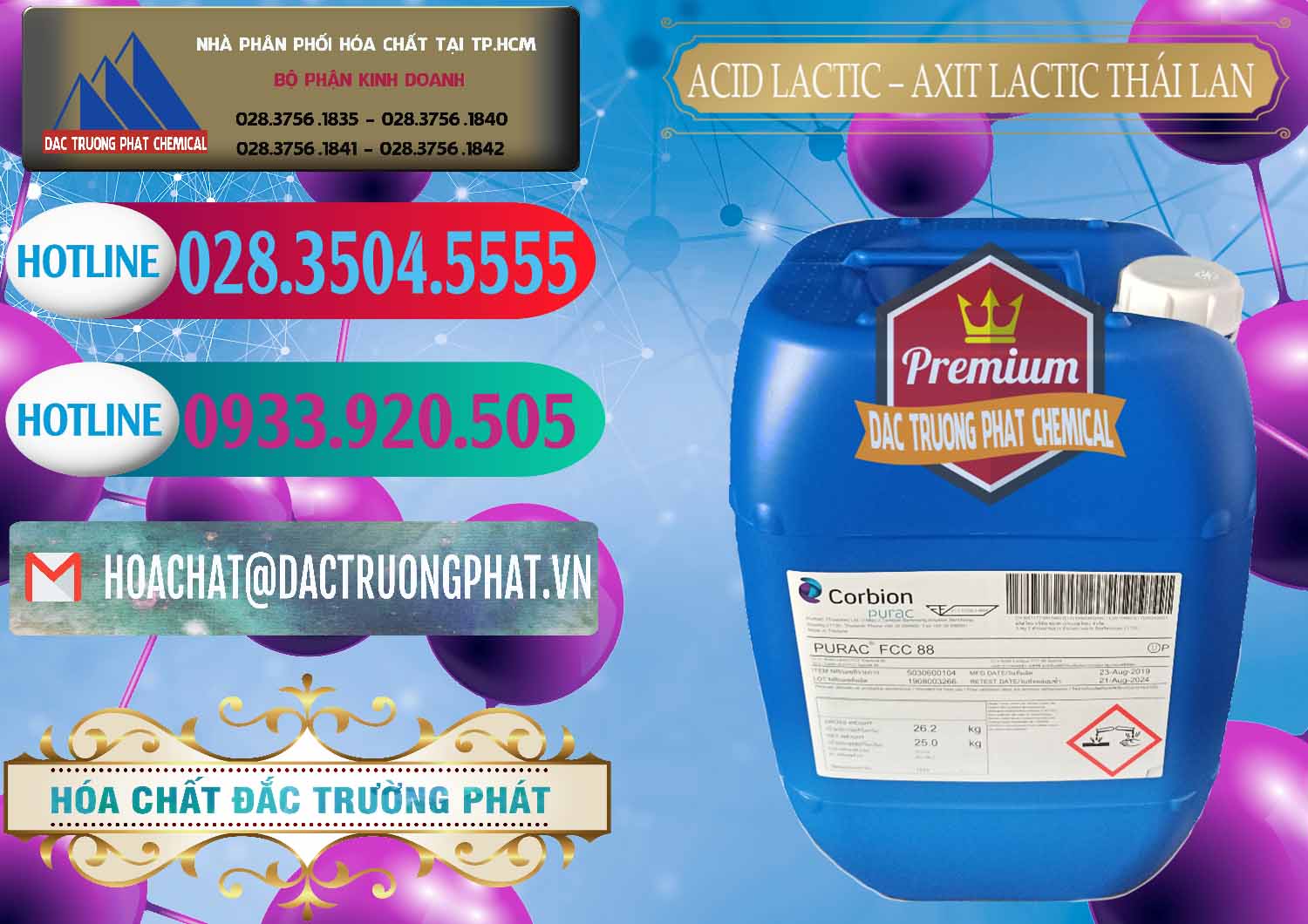 Nơi kinh doanh & bán Acid Lactic – Axit Lactic Thái Lan Purac FCC 88 - 0012 - Đơn vị cung cấp & phân phối hóa chất tại TP.HCM - truongphat.vn