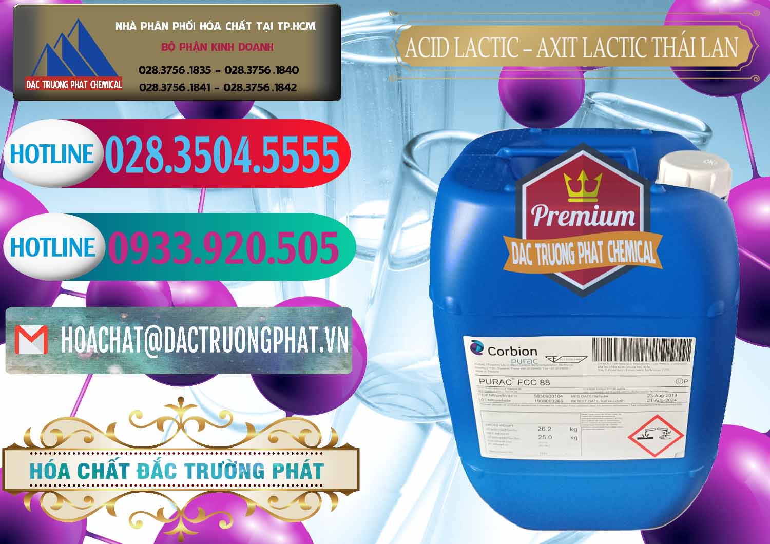 Cty bán ( phân phối ) Acid Lactic – Axit Lactic Thái Lan Purac FCC 88 - 0012 - Đơn vị chuyên kinh doanh và cung cấp hóa chất tại TP.HCM - truongphat.vn