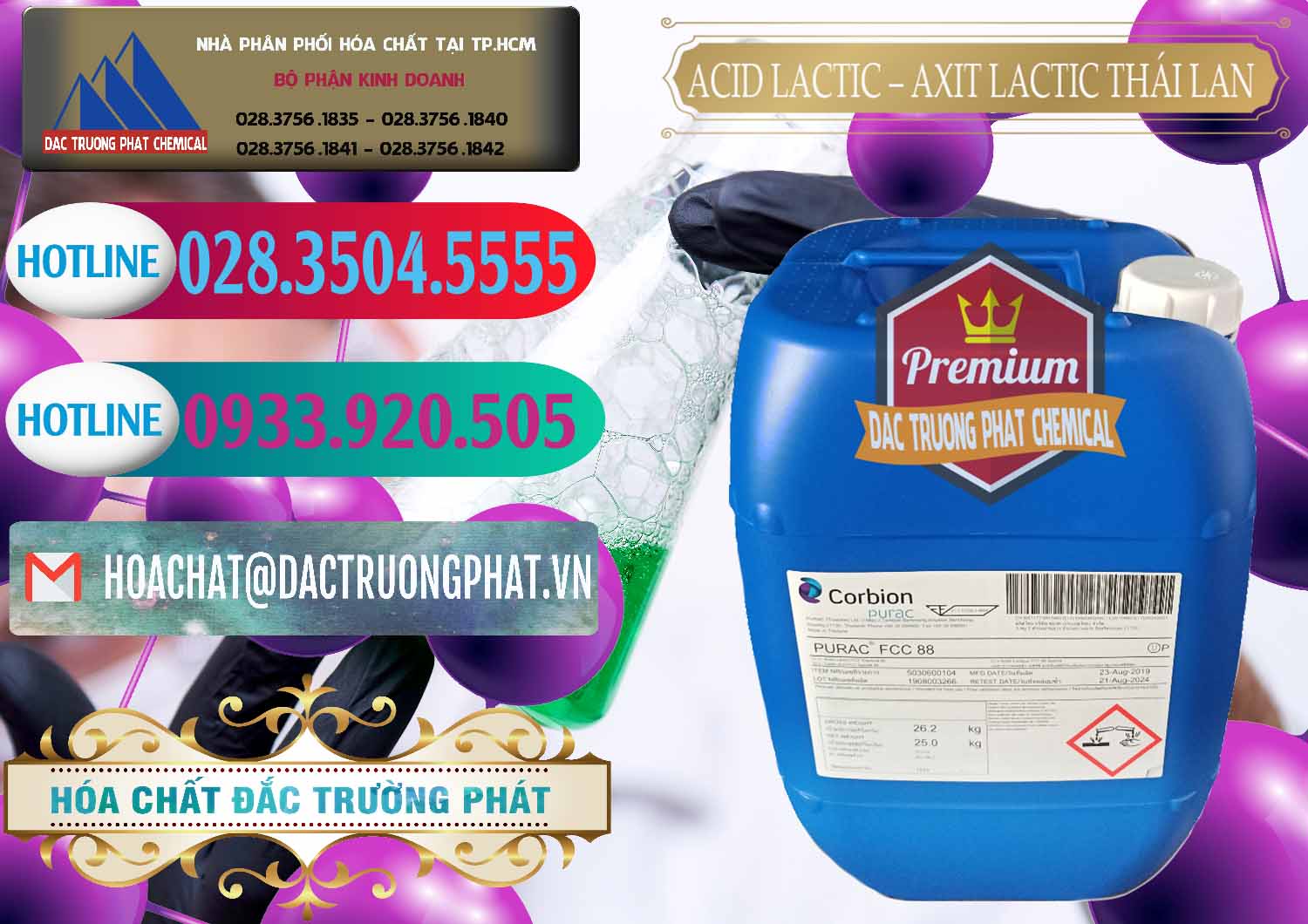 Cty chuyên bán _ cung ứng Acid Lactic – Axit Lactic Thái Lan Purac FCC 88 - 0012 - Cung ứng & phân phối hóa chất tại TP.HCM - truongphat.vn