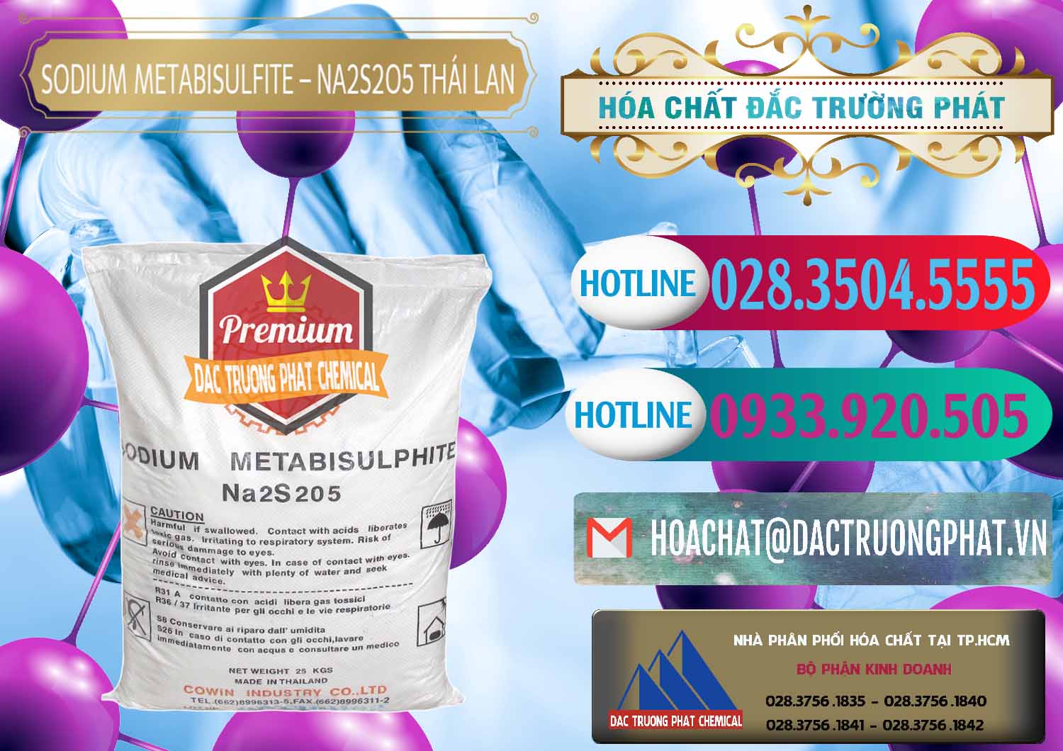 Nhà nhập khẩu và bán Sodium Metabisulfite - NA2S2O5 Thái Lan Cowin - 0145 - Công ty nhập khẩu - cung cấp hóa chất tại TP.HCM - truongphat.vn