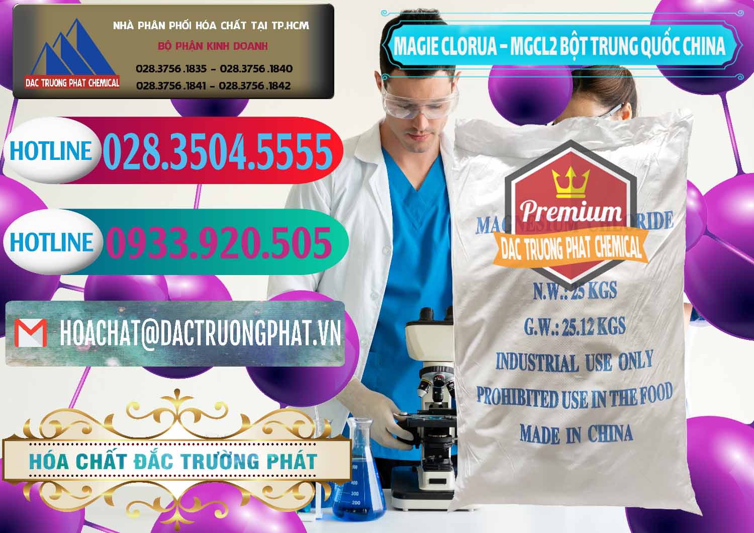Cty chuyên phân phối & bán Magie Clorua – MGCL2 96% Dạng Bột Bao Chữ Xanh Trung Quốc China - 0207 - Đơn vị phân phối - bán hóa chất tại TP.HCM - truongphat.vn