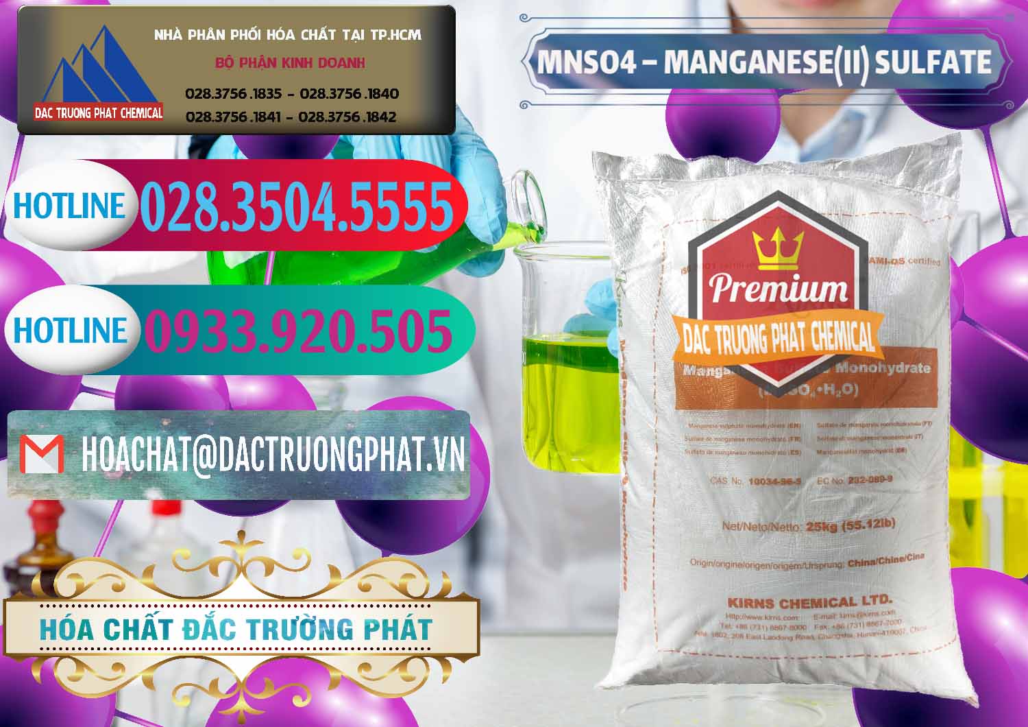 MNSO4 – Manganese (II) Sulfate Kirns Trung Quốc China Cty chuyên bán ( cung ứng ) MNSO4 – Manganese (II) Sulfate Kirns Trung Quốc China - 0095 - Nhập khẩu ( phân phối ) hóa chất tại TP.HCM - truongphat.vn