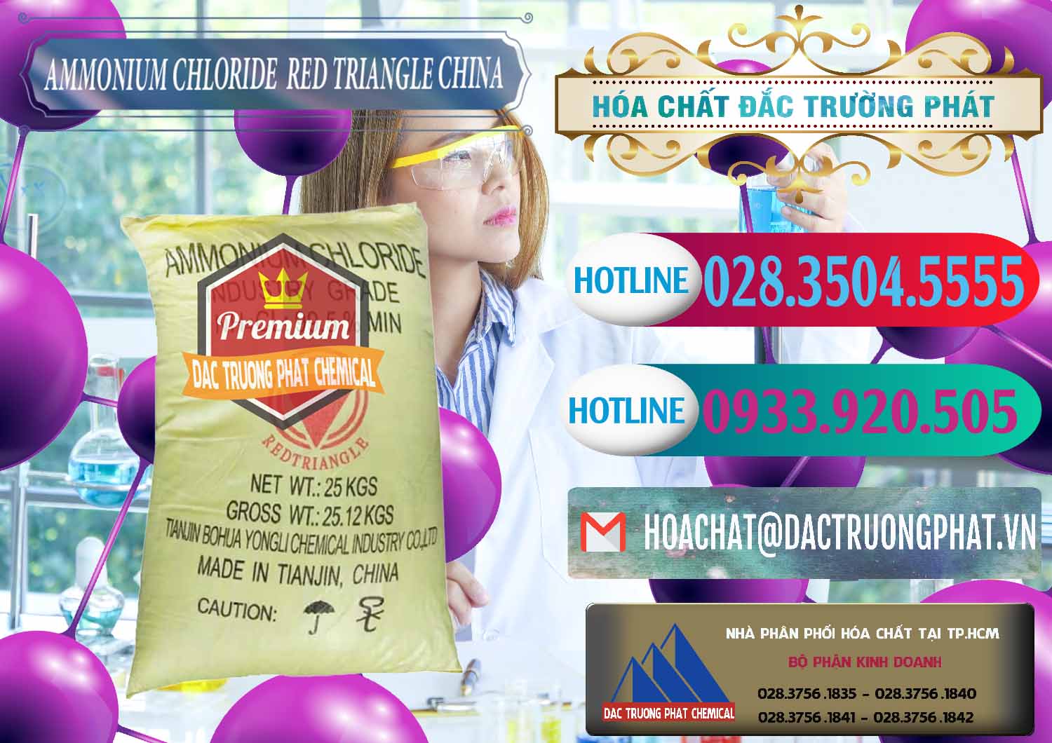Cty chuyên kinh doanh - bán Ammonium Chloride - Muối Lạnh NH4CL Red Triangle Trung Quốc China - 0377 - Đơn vị chuyên kinh doanh & cung cấp hóa chất tại TP.HCM - truongphat.vn