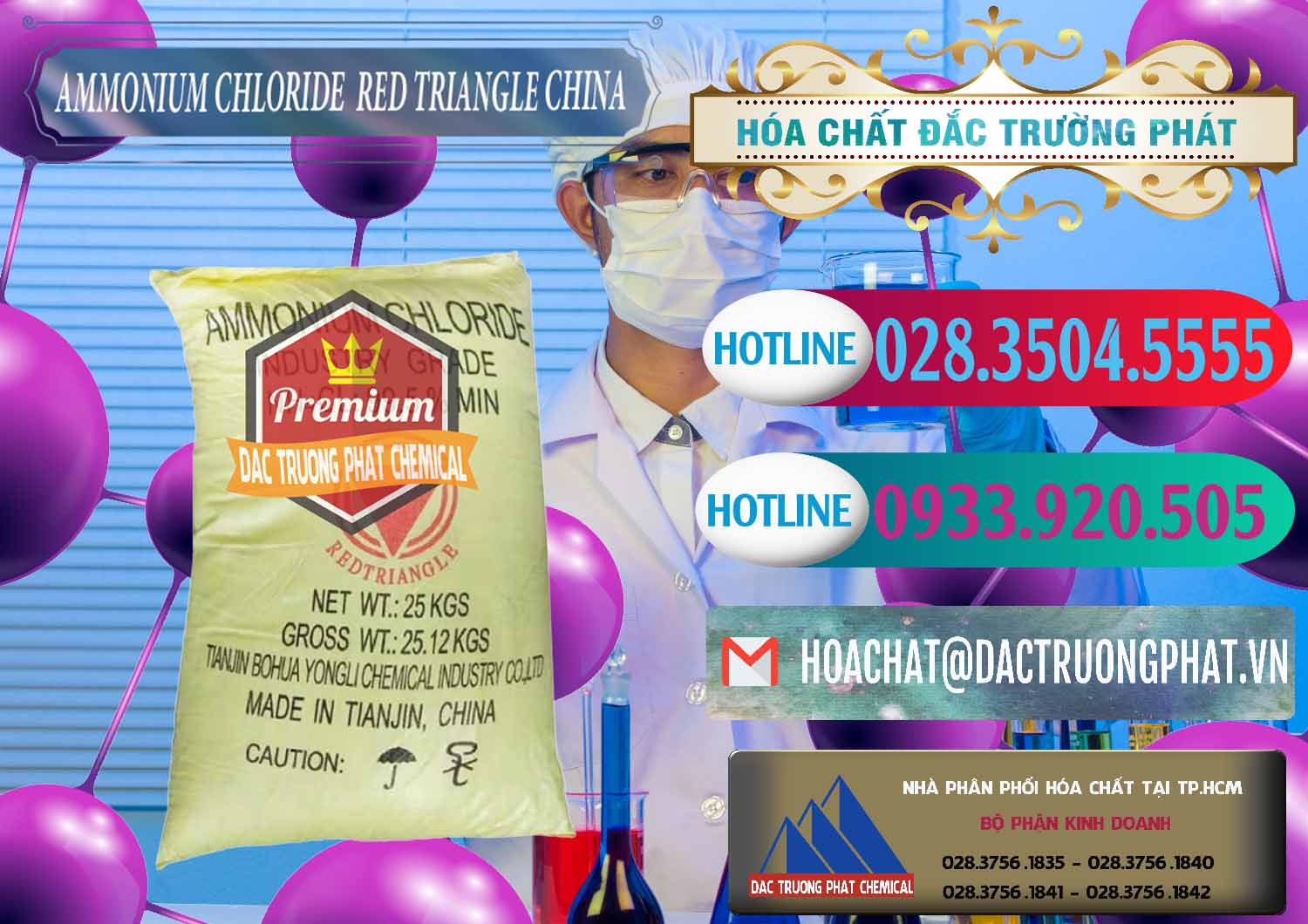 Kinh doanh ( bán ) Ammonium Chloride - Muối Lạnh NH4CL Red Triangle Trung Quốc China - 0377 - Cty chuyên cung ứng _ phân phối hóa chất tại TP.HCM - truongphat.vn
