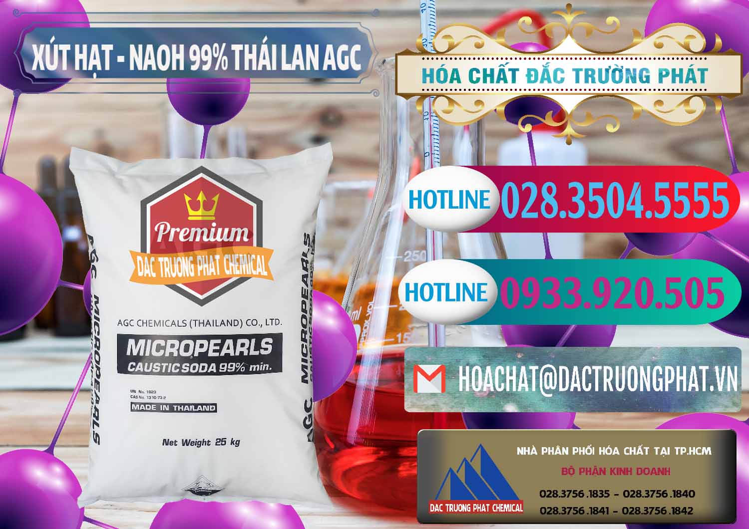 Nhập khẩu và bán Xút Hạt - NaOH Bột 99% AGC Thái Lan - 0168 - Cty chuyên phân phối ( bán ) hóa chất tại TP.HCM - truongphat.vn