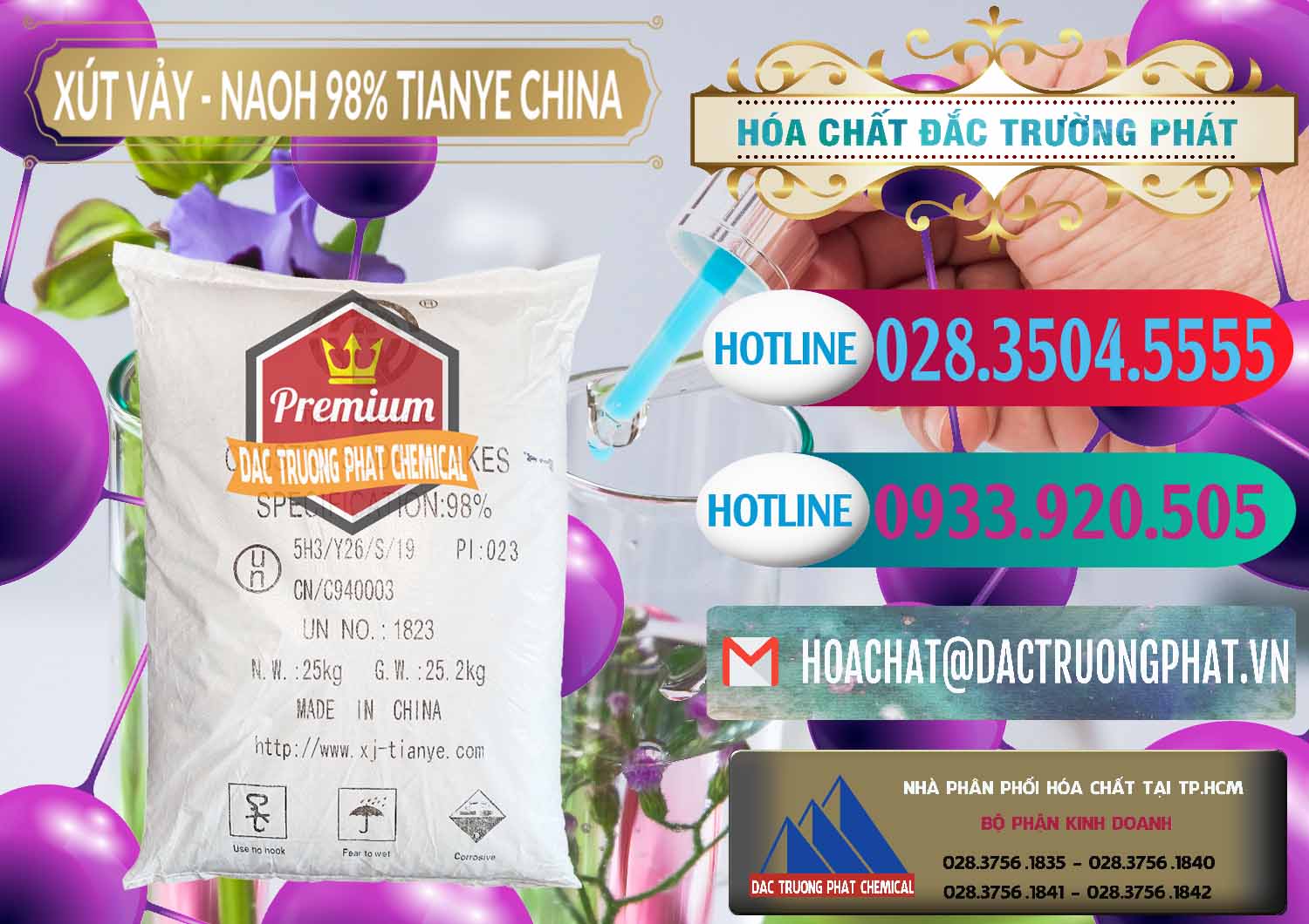 Công ty nhập khẩu _ bán Xút Vảy - NaOH Vảy 98% Tianye Trung Quốc China - 0177 - Đơn vị bán và cung cấp hóa chất tại TP.HCM - truongphat.vn