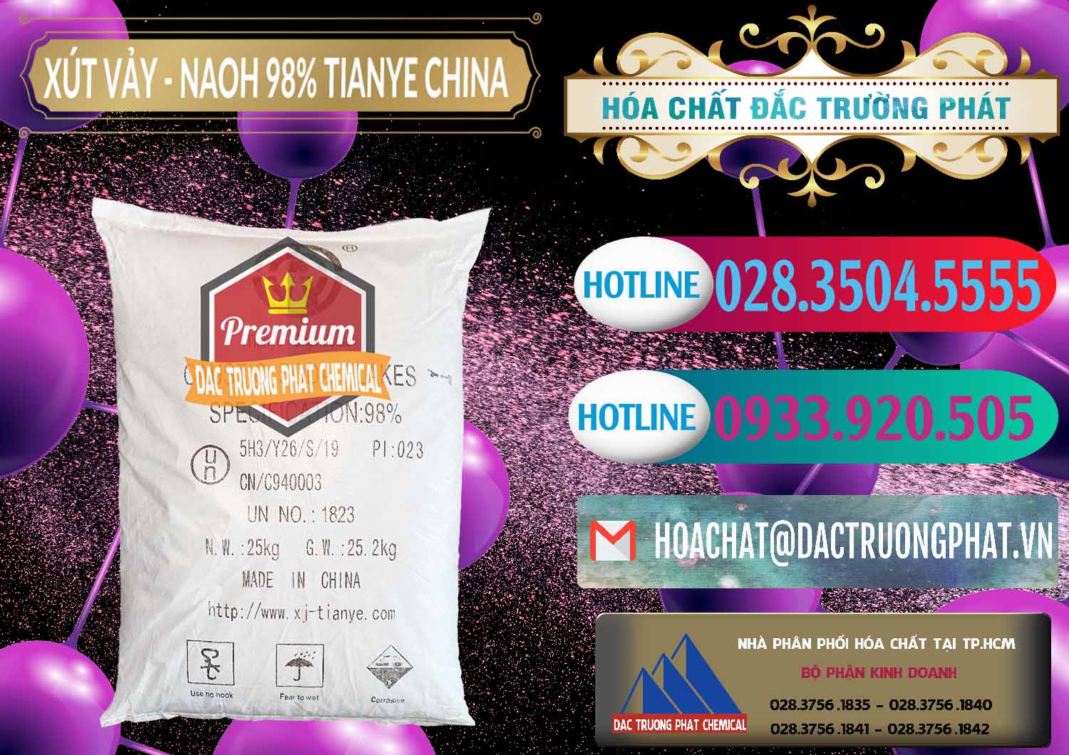 Nơi kinh doanh - bán Xút Vảy - NaOH Vảy 98% Tianye Trung Quốc China - 0177 - Đơn vị chuyên nhập khẩu _ phân phối hóa chất tại TP.HCM - truongphat.vn