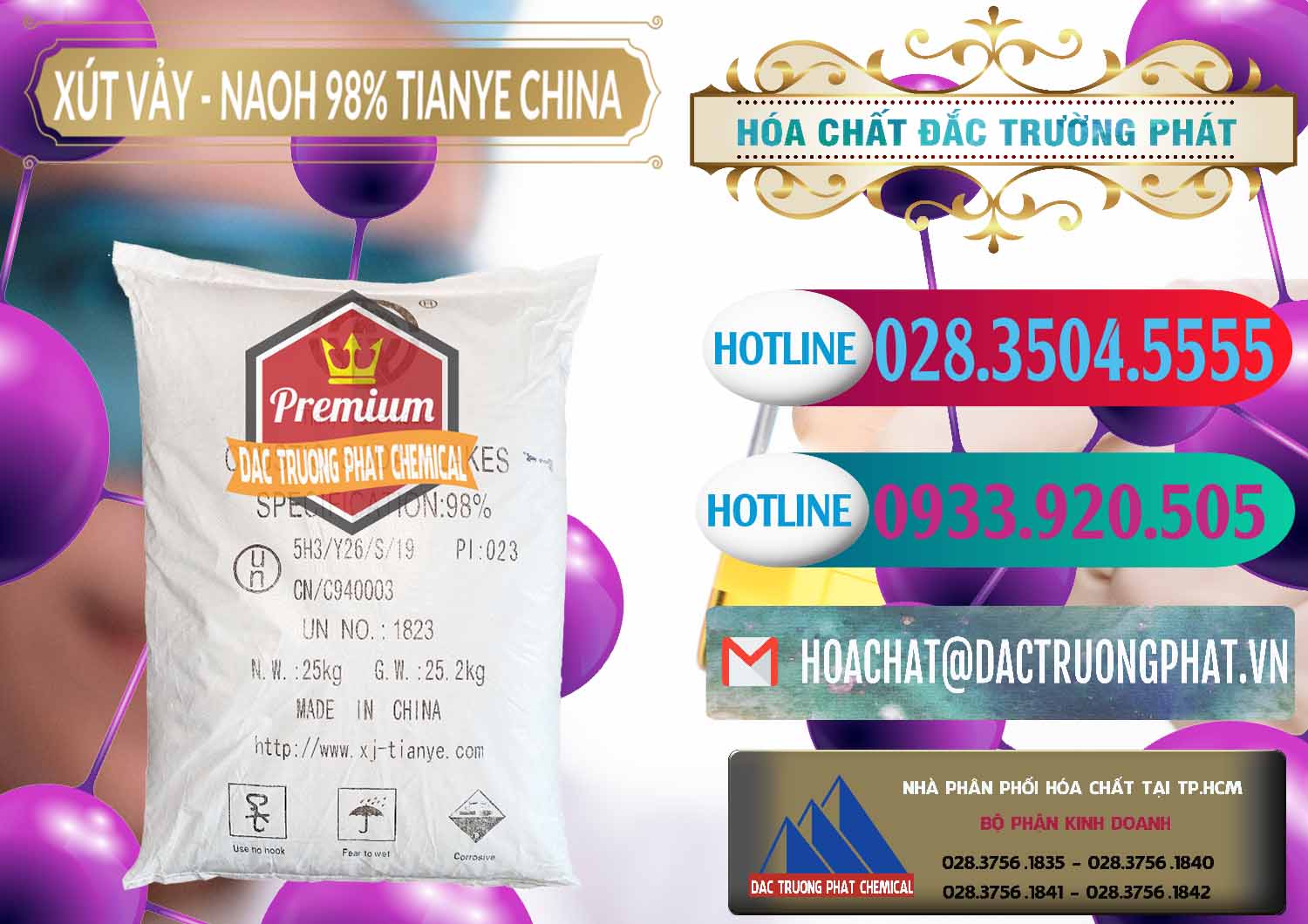 Chuyên bán & cung cấp Xút Vảy - NaOH Vảy 98% Tianye Trung Quốc China - 0177 - Cty chuyên phân phối _ bán hóa chất tại TP.HCM - truongphat.vn