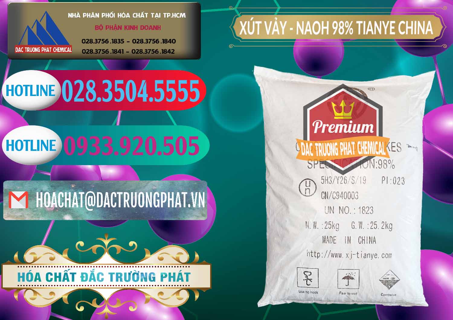 Cty phân phối _ bán Xút Vảy - NaOH Vảy 98% Tianye Trung Quốc China - 0177 - Đơn vị bán _ phân phối hóa chất tại TP.HCM - truongphat.vn
