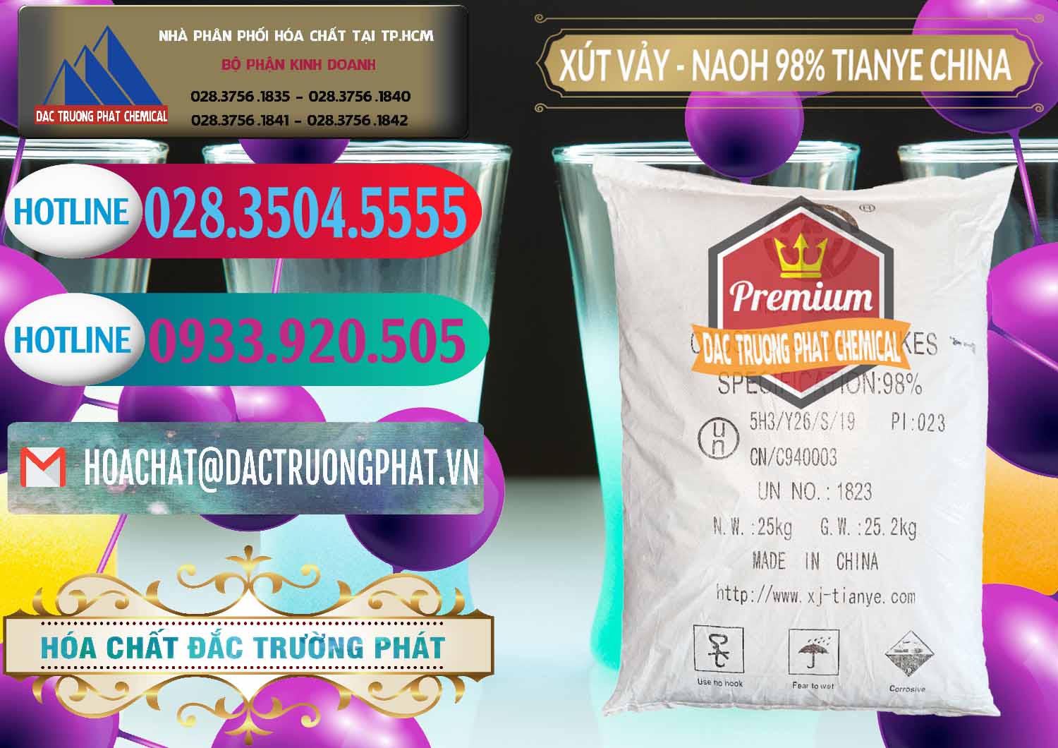 Chuyên cung ứng ( bán ) Xút Vảy - NaOH Vảy 98% Tianye Trung Quốc China - 0177 - Cty nhập khẩu và cung cấp hóa chất tại TP.HCM - truongphat.vn
