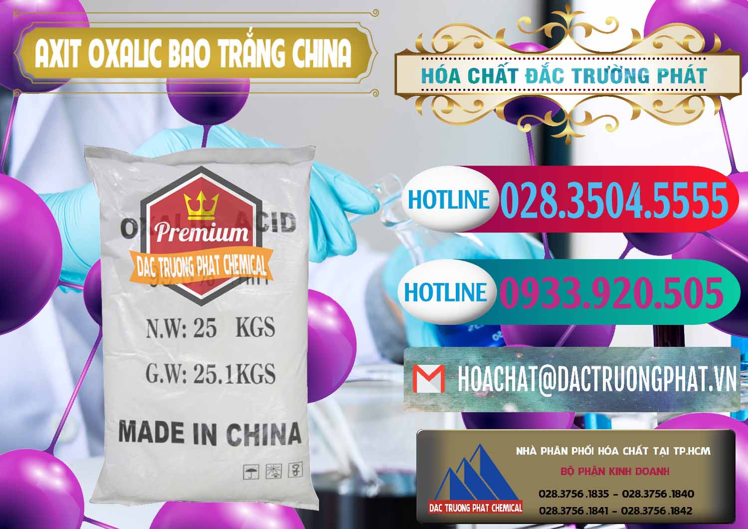 Chuyên cung ứng & bán Acid Oxalic – Axit Oxalic 99.6% Bao Trắng Trung Quốc China - 0270 - Phân phối và nhập khẩu hóa chất tại TP.HCM - truongphat.vn
