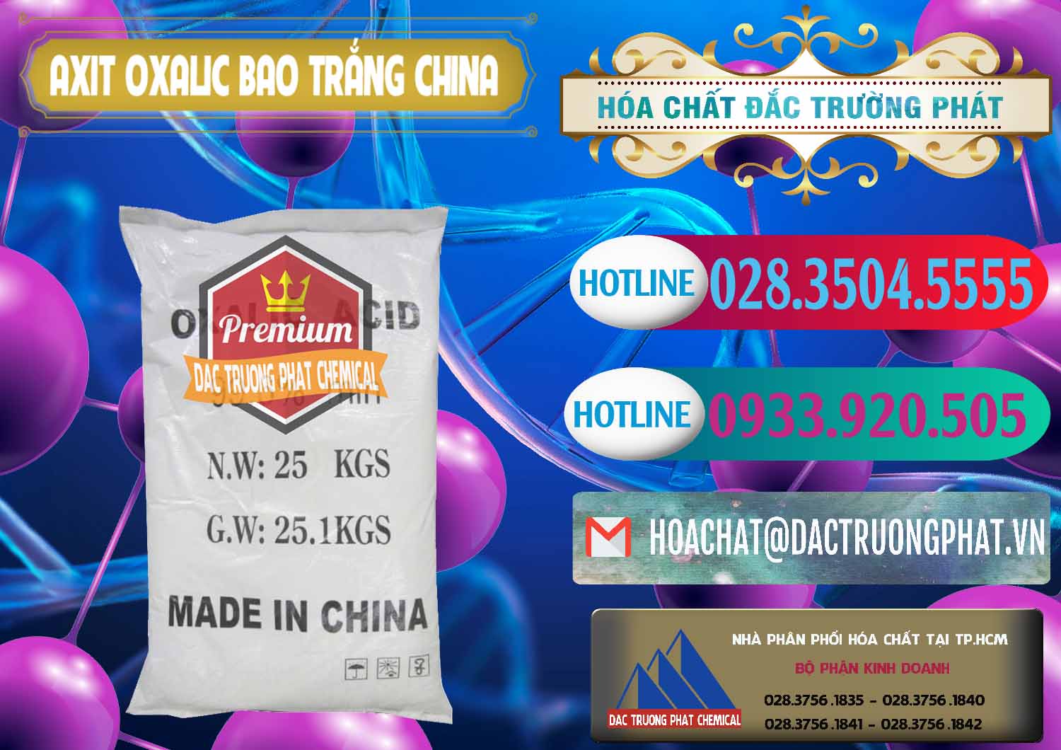Bán - cung ứng Acid Oxalic – Axit Oxalic 99.6% Bao Trắng Trung Quốc China - 0270 - Cung cấp ( kinh doanh ) hóa chất tại TP.HCM - truongphat.vn