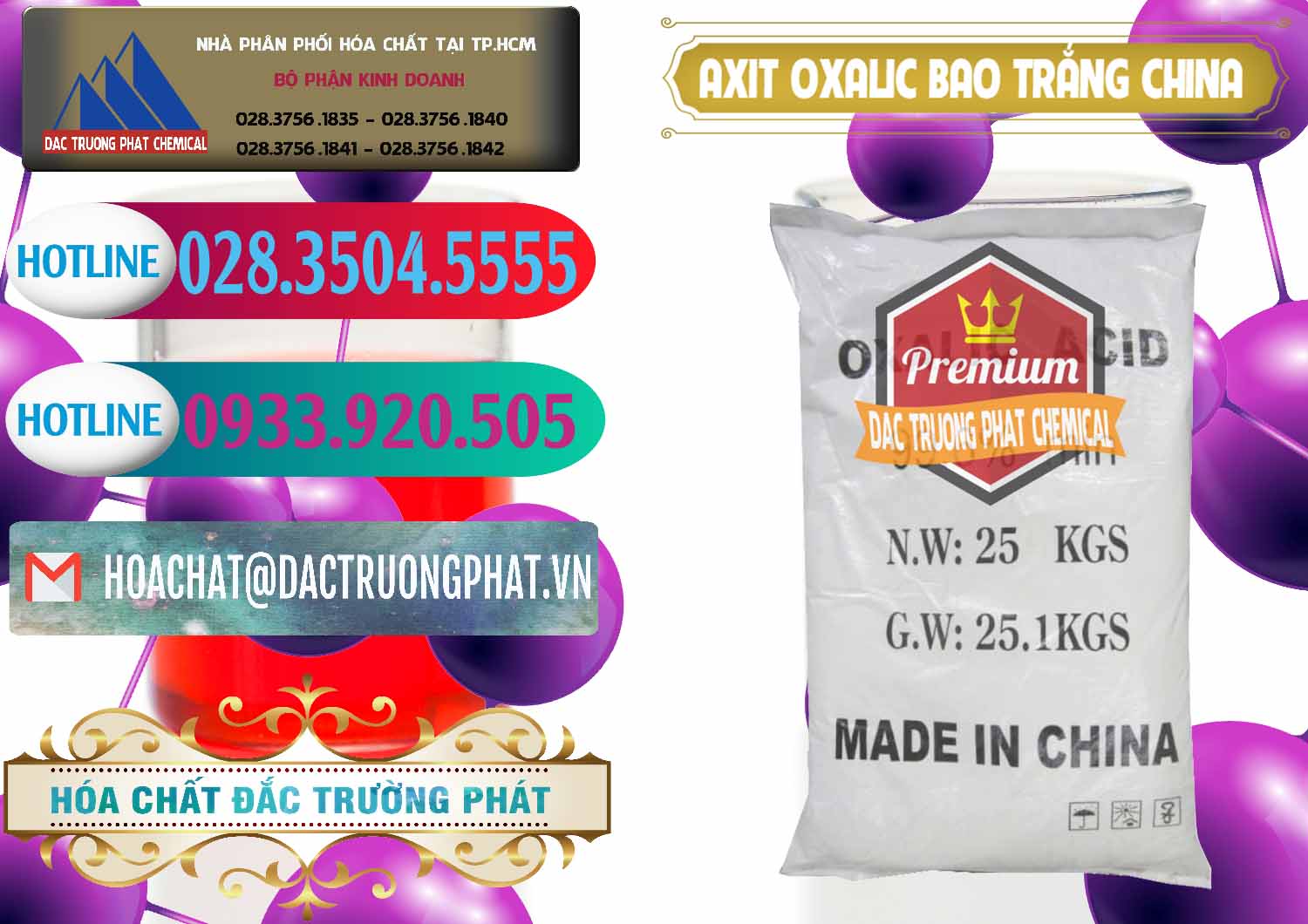 Cty bán & cung ứng Acid Oxalic – Axit Oxalic 99.6% Bao Trắng Trung Quốc China - 0270 - Cty chuyên cung cấp - bán hóa chất tại TP.HCM - truongphat.vn