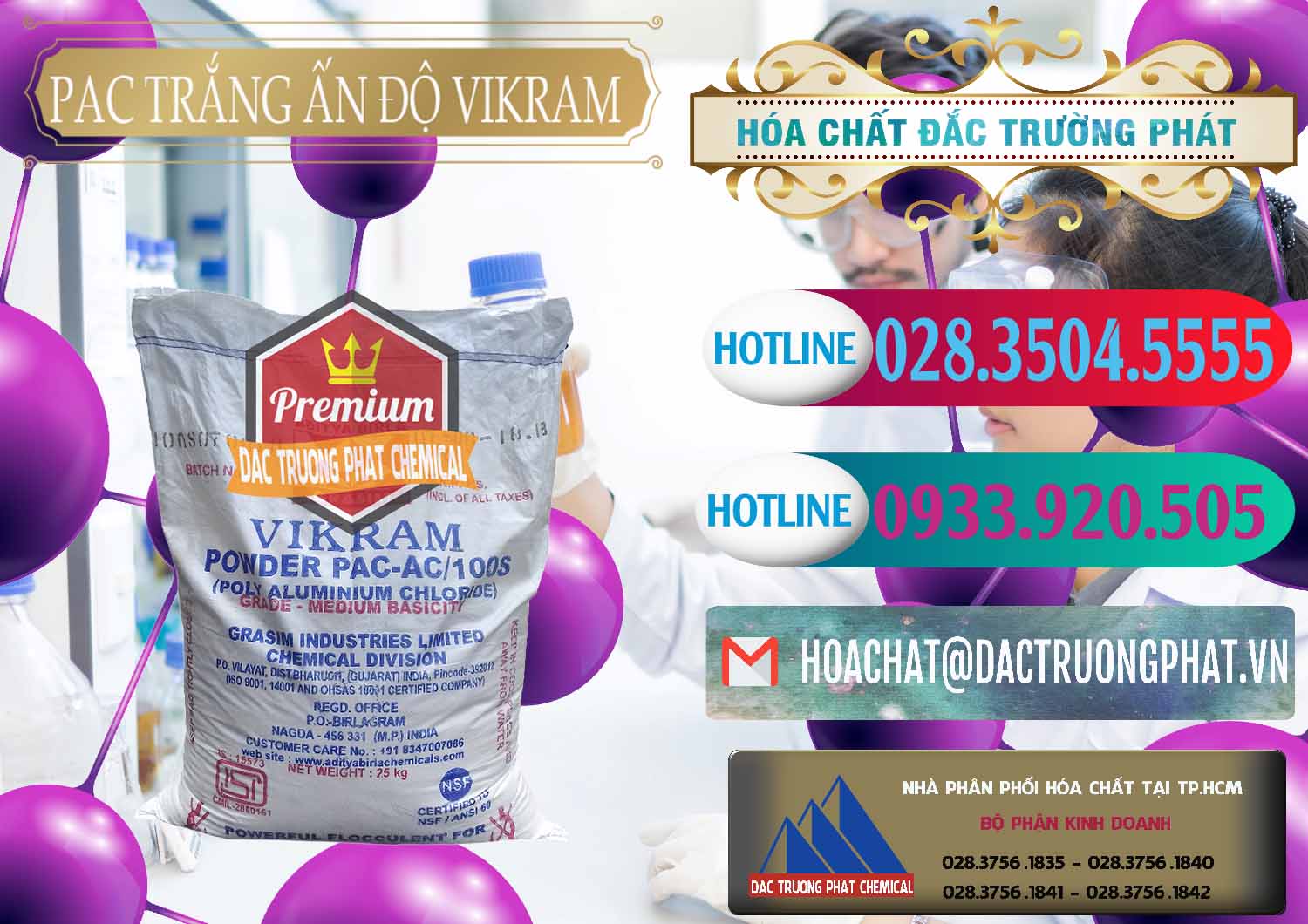 Đơn vị chuyên bán & phân phối PAC - Polyaluminium Chloride Ấn Độ India Vikram - 0120 - Cty cung cấp và phân phối hóa chất tại TP.HCM - truongphat.vn