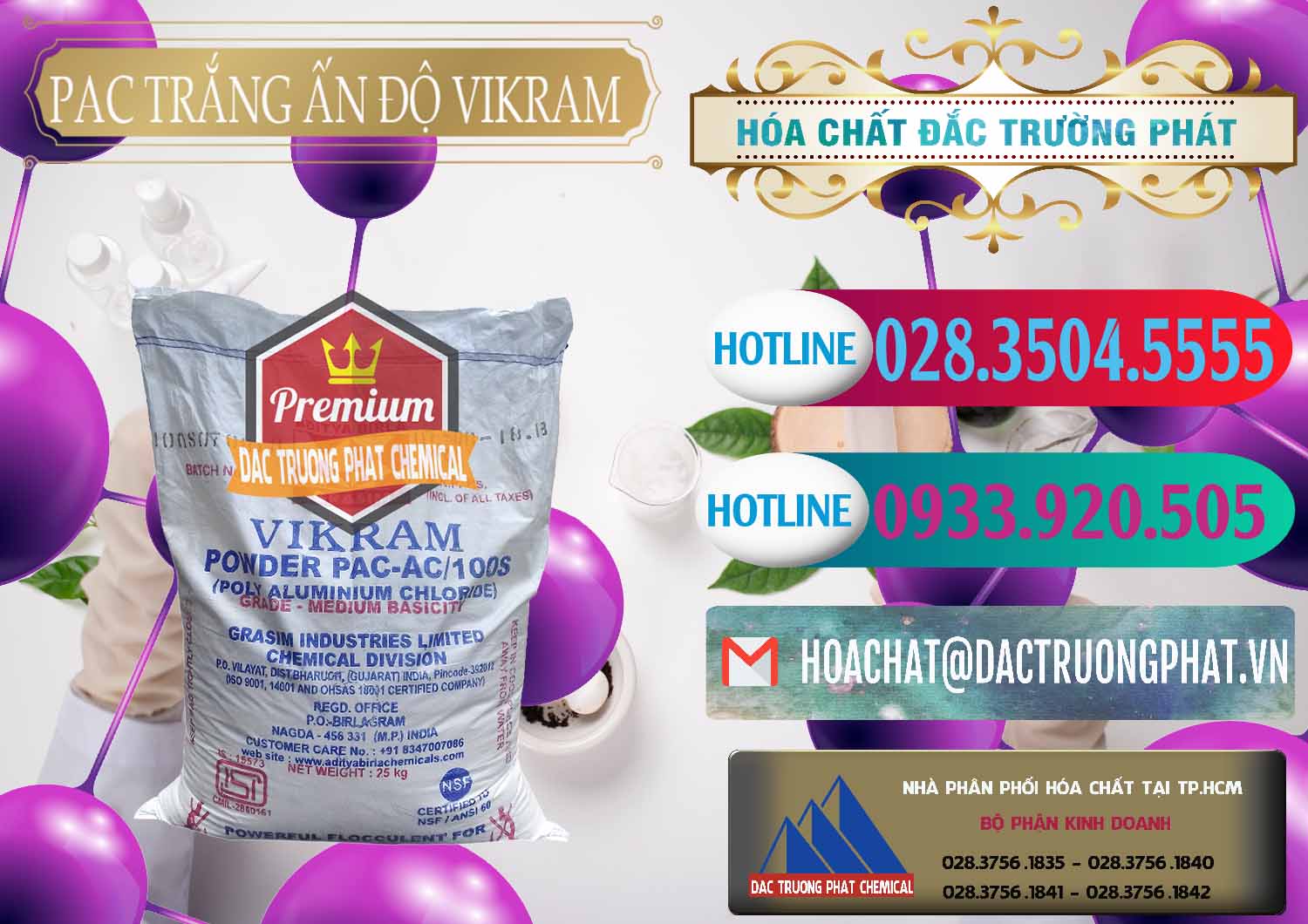 Nơi chuyên bán và cung ứng PAC - Polyaluminium Chloride Ấn Độ India Vikram - 0120 - Đơn vị chuyên cung cấp và kinh doanh hóa chất tại TP.HCM - truongphat.vn