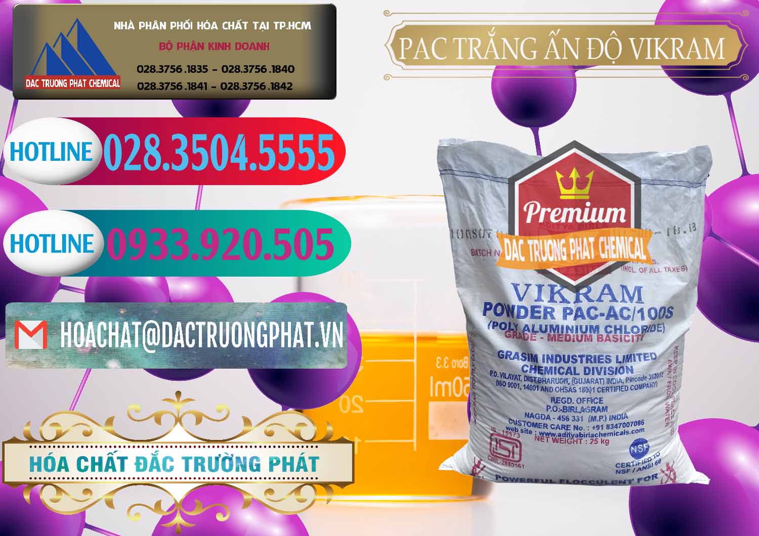 Chuyên bán - cung ứng PAC - Polyaluminium Chloride Ấn Độ India Vikram - 0120 - Chuyên phân phối _ cung ứng hóa chất tại TP.HCM - truongphat.vn