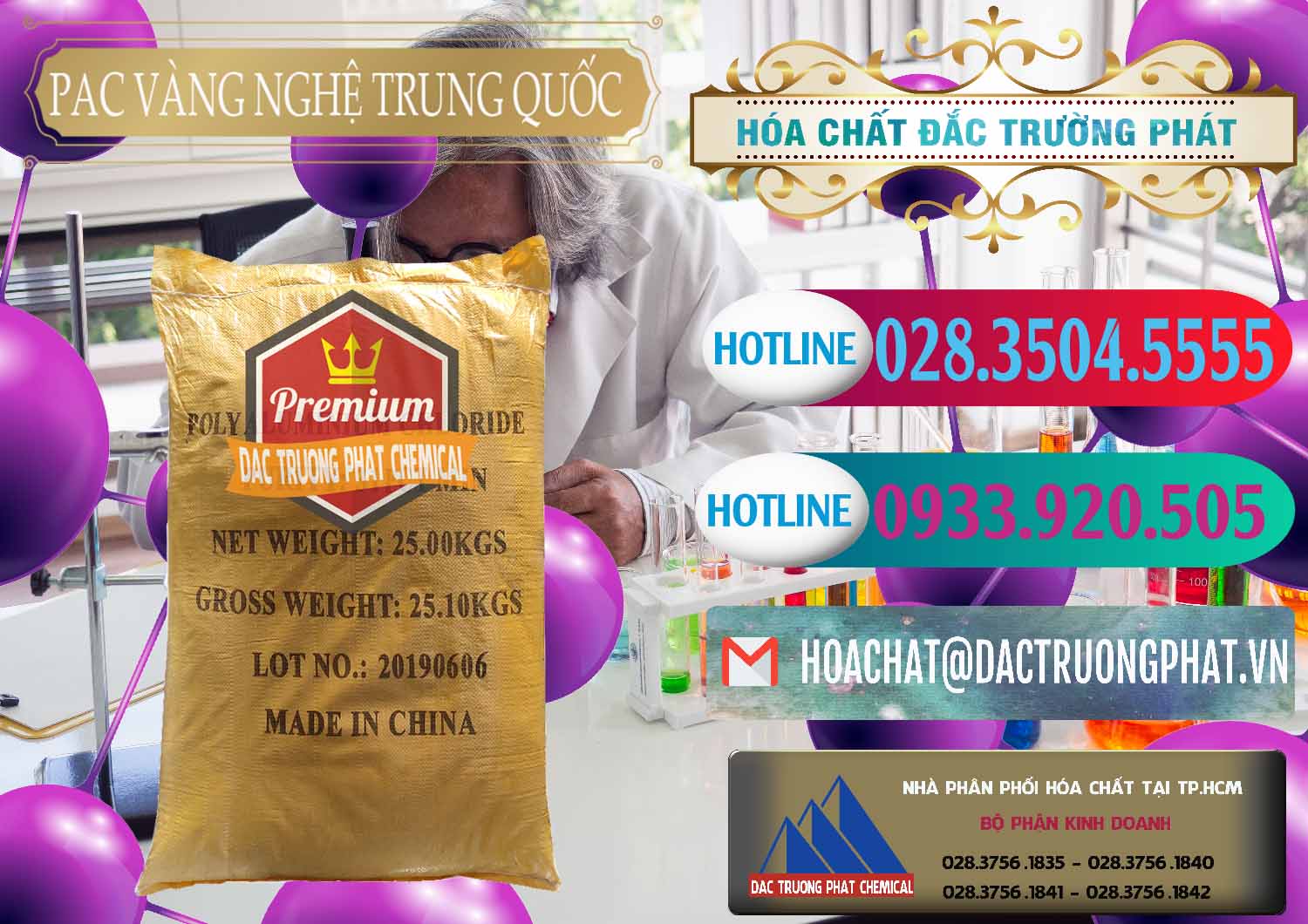 Cty chuyên nhập khẩu & bán PAC - Polyaluminium Chloride Vàng Nghệ Trung Quốc China - 0110 - Chuyên phân phối ( bán ) hóa chất tại TP.HCM - truongphat.vn