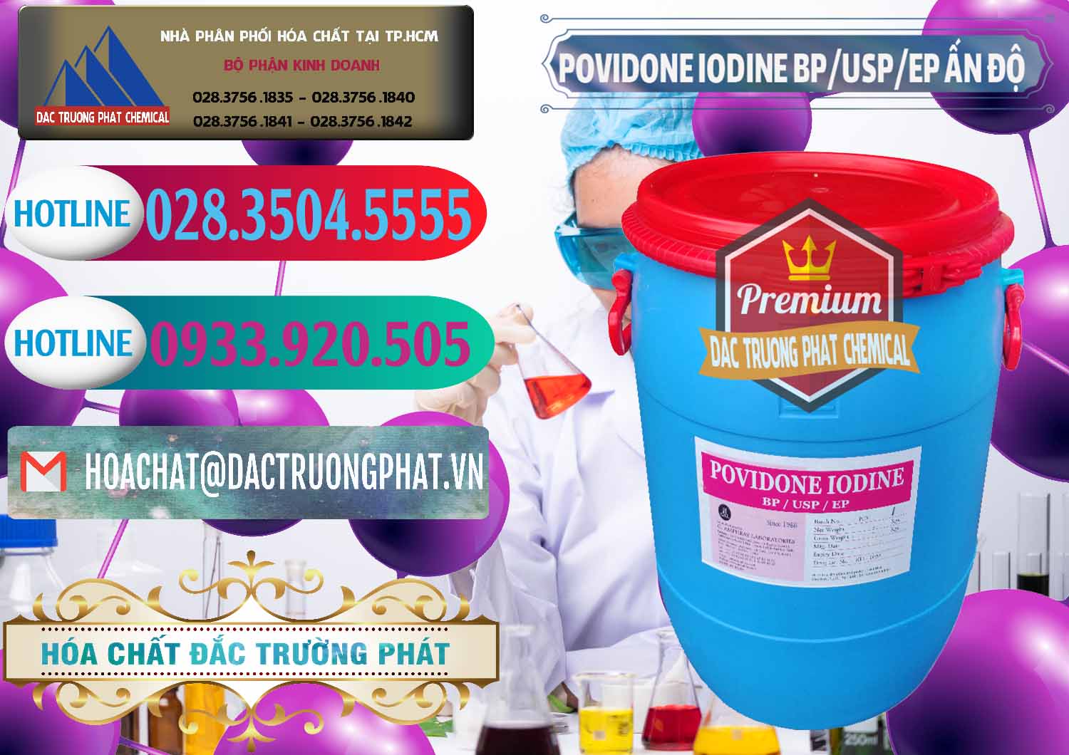 Chuyên cung ứng - bán Povidone Iodine BP USP EP Ấn Độ India - 0318 - Nơi chuyên nhập khẩu - phân phối hóa chất tại TP.HCM - truongphat.vn