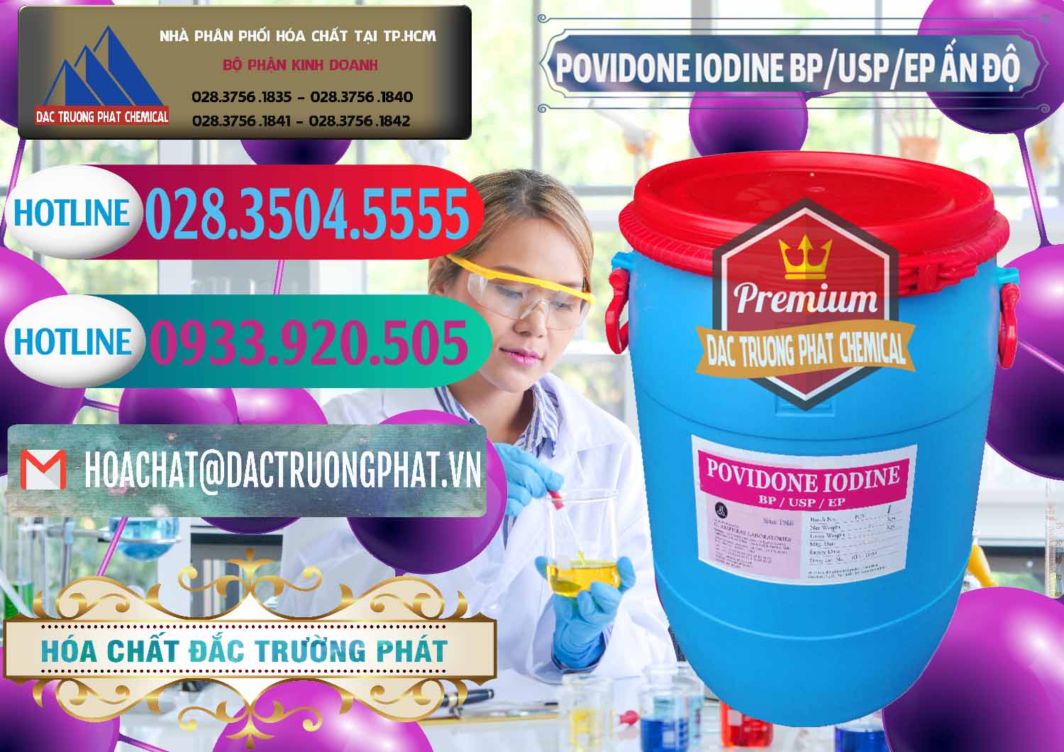 Nơi chuyên phân phối ( bán ) Povidone Iodine BP USP EP Ấn Độ India - 0318 - Công ty chuyên phân phối và cung ứng hóa chất tại TP.HCM - truongphat.vn
