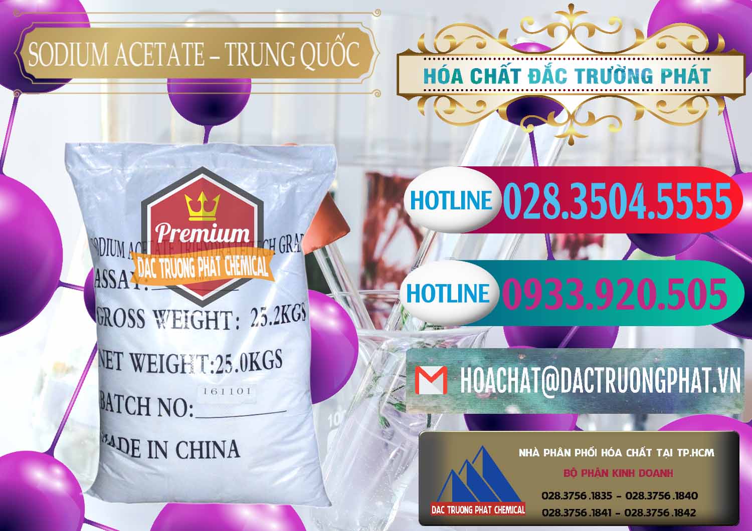Cty chuyên nhập khẩu ( bán ) Sodium Acetate - Natri Acetate Trung Quốc China - 0134 - Cty cung cấp ( nhập khẩu ) hóa chất tại TP.HCM - truongphat.vn